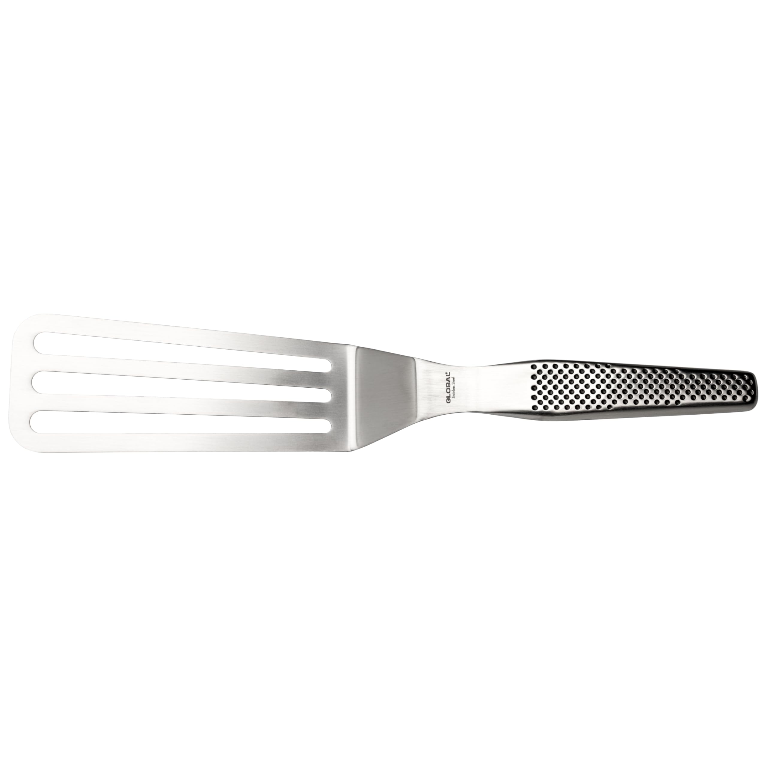 global-small-round-tip-slotted-turner-stainless-steel-kitchen-spatula image 1