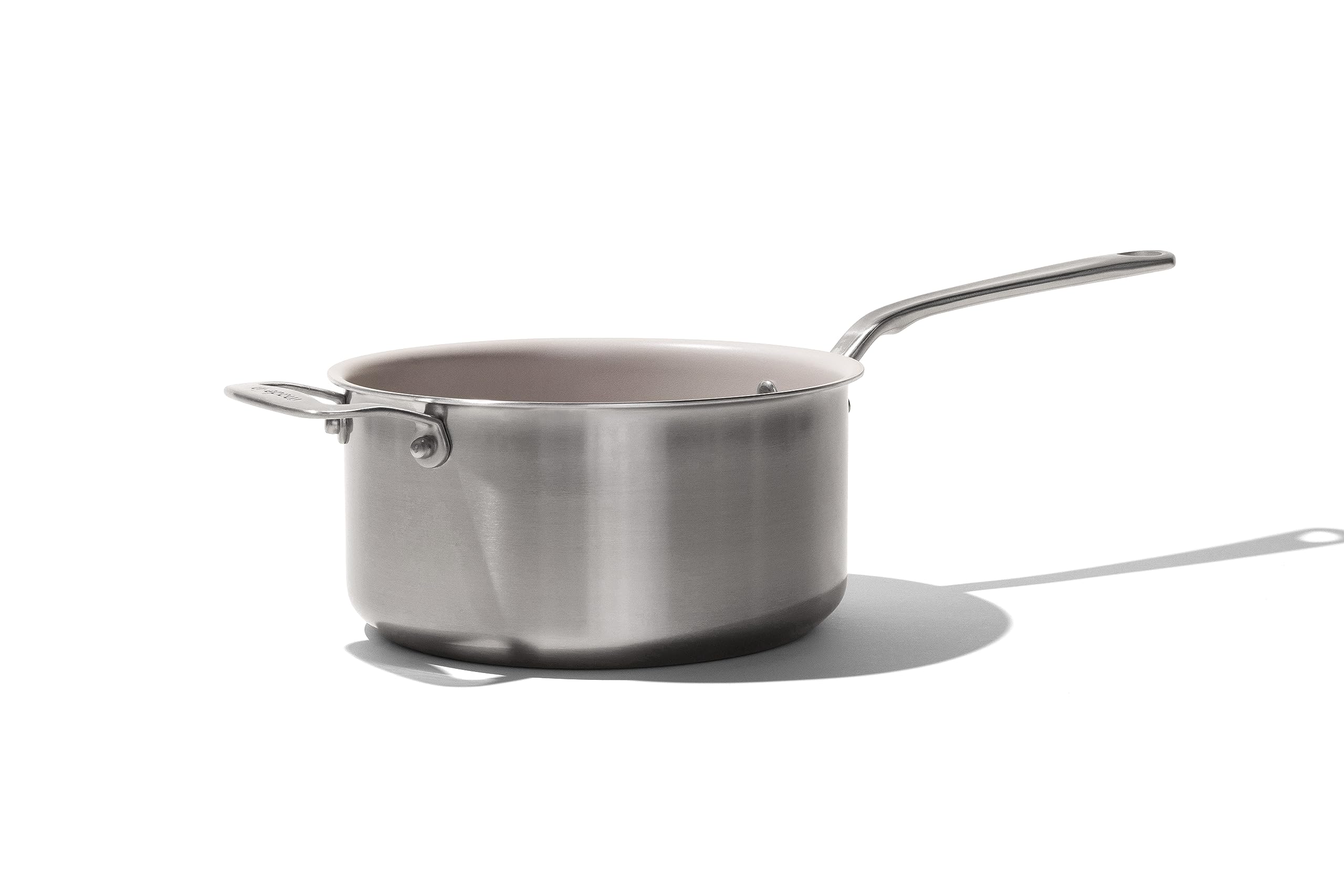 made-in-procoat-4-quart-non-stick-sauce-pan-with-lid-champagne-5-ply-stainless-c image 1