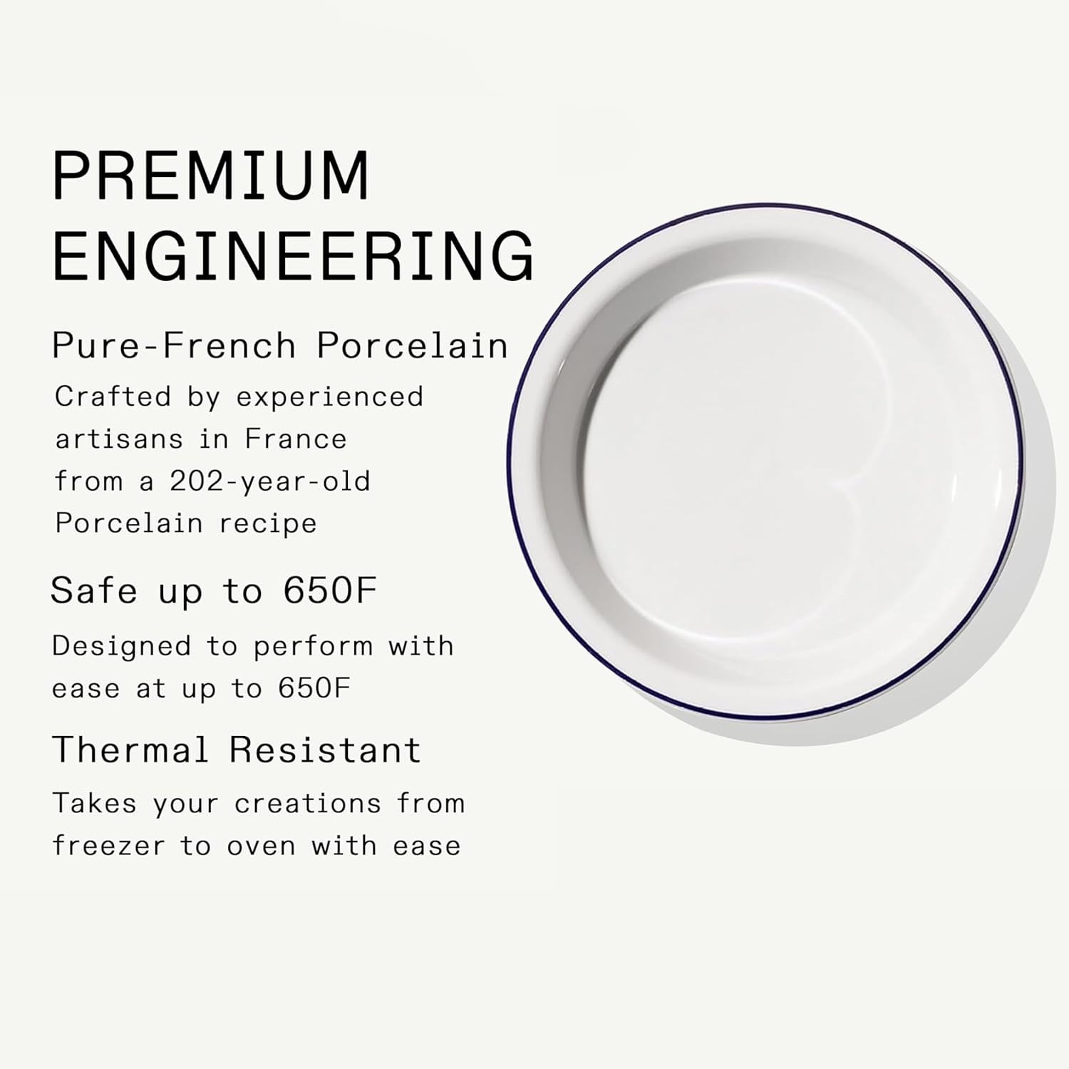 made-in-9-pie-dish-navy-rim-handcrafted-french-porcelain-professional-bakeware image 3