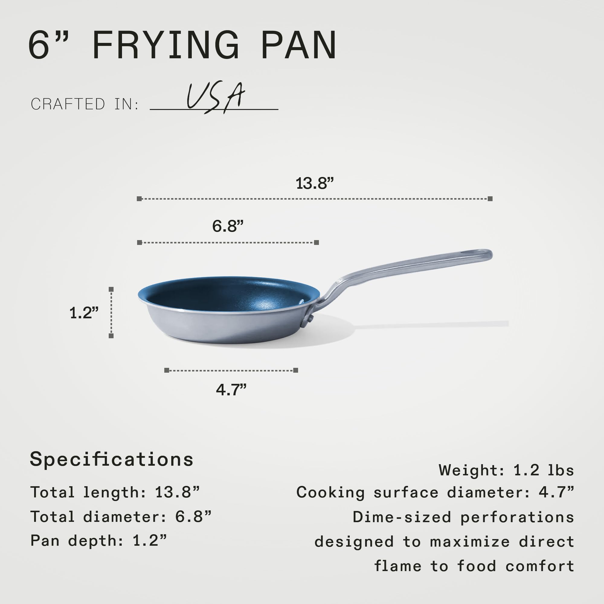 made-in-procoat-6-non-stick-frying-pan-harbour-blue-5-ply-stainless-clad-nonstic image 5