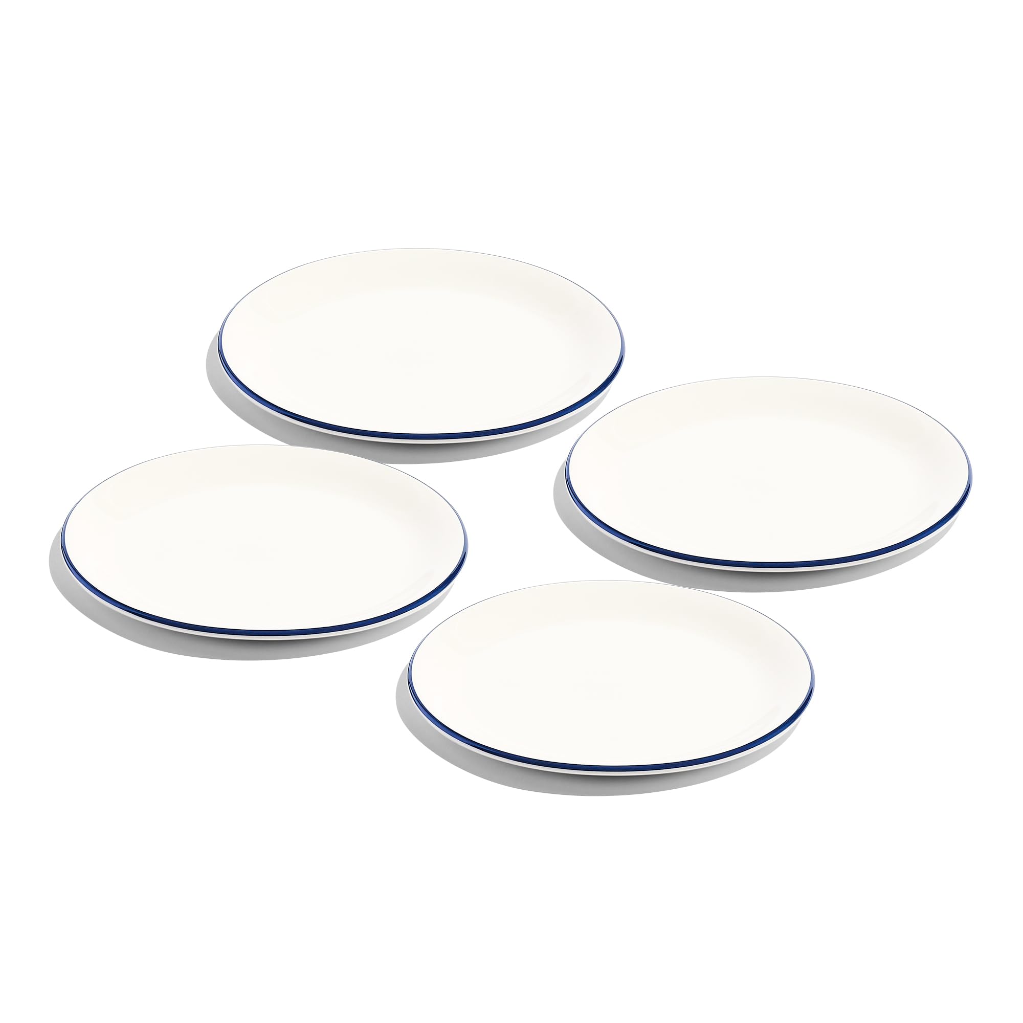 made-in-cookware-set-of-4-appetizer-plates-8-inch-white-with-navy-rim-porcelain- image 1