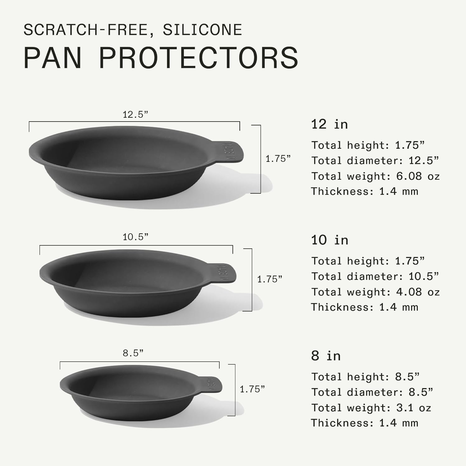 made-in-3-piece-frying-pan-protector-set-8-10-and-12-graphite-molded-silicone-pa image 5