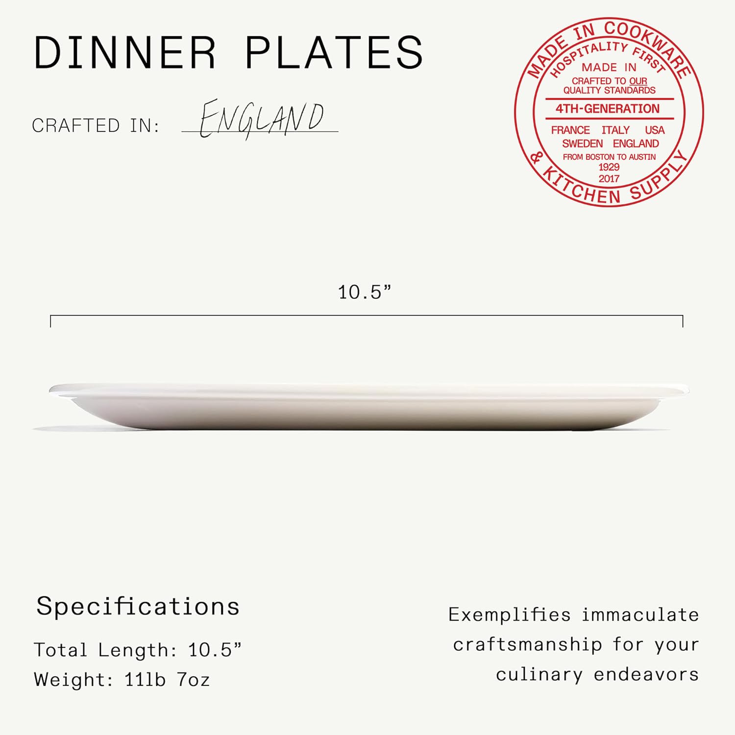 made-in-cookware-10-5-porcelain-dinner-plates-set-of-4-white-crafted-in-england image 5