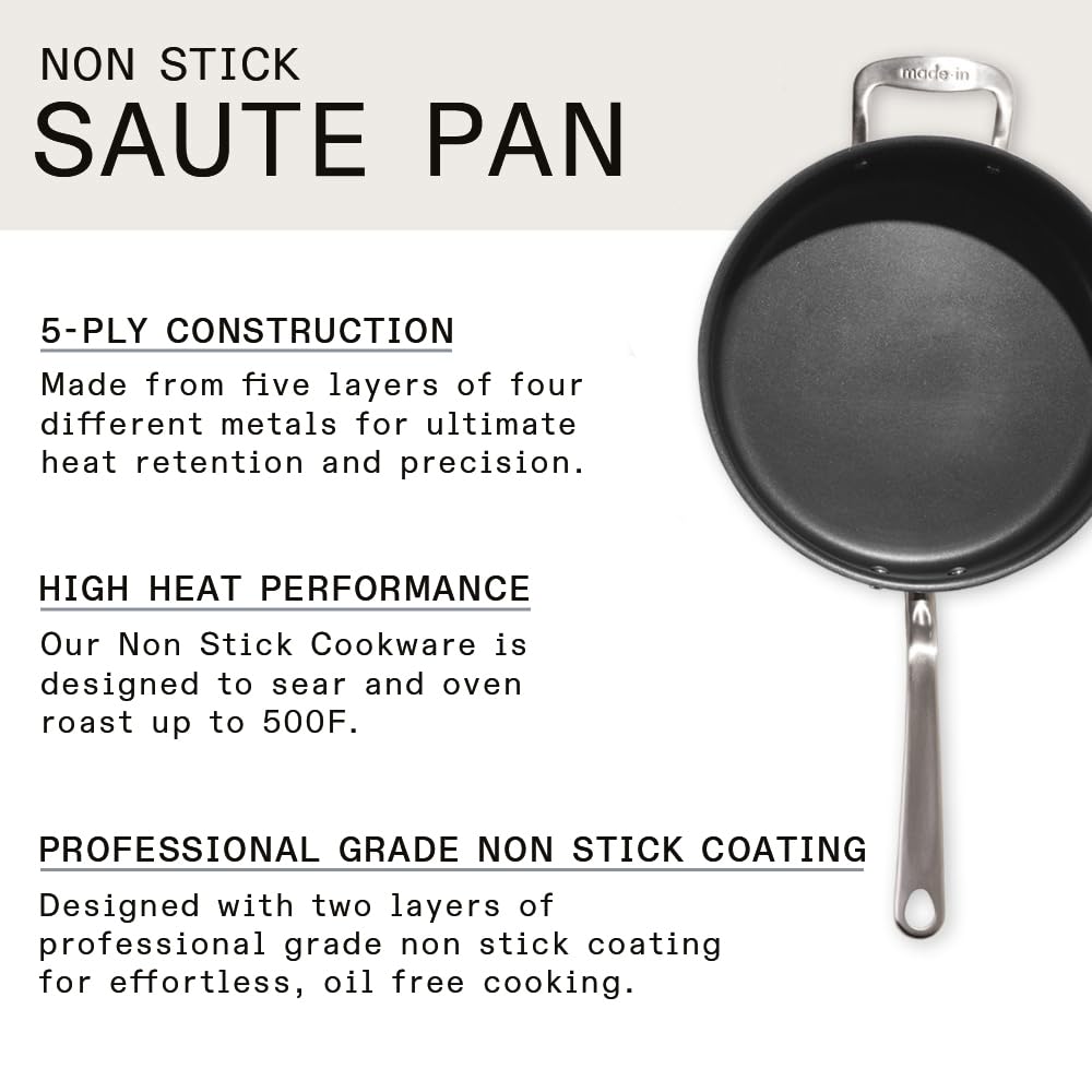 made-in-procoat-3-5-quart-non-stick-saute-pan-5-ply-stainless-clad-graphite-indu image 3
