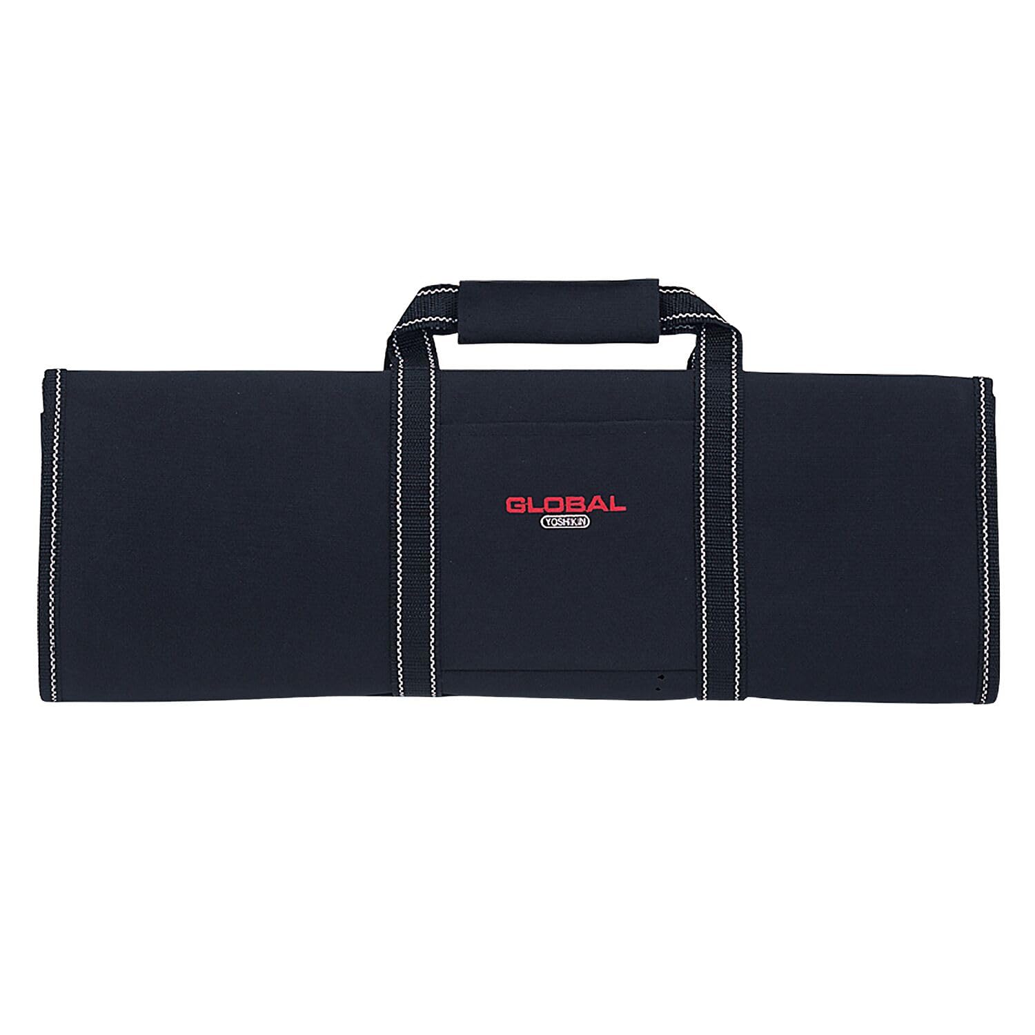 global-g-668-16-knife-roll-with-handle-16-pocket-black-denier-nylon-chef-case image 1