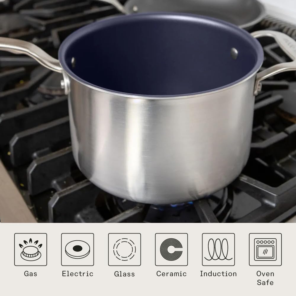 made-in-procoat-4-quart-non-stick-sauce-pan-with-lid-harbour-blue-5-ply-stainles image 4