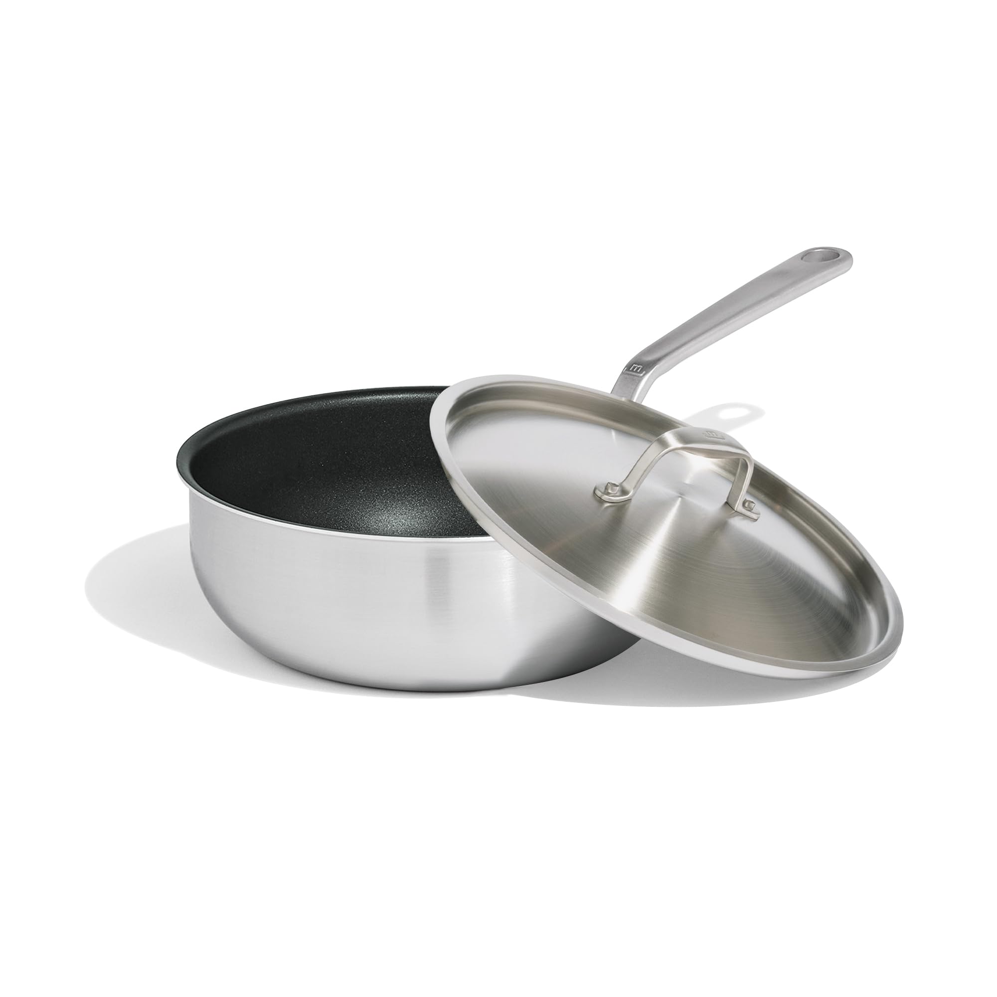 made-in-3-qt-procoat-non-stick-saucier-with-lid-5-ply-stainless-clad-induction-c image 1