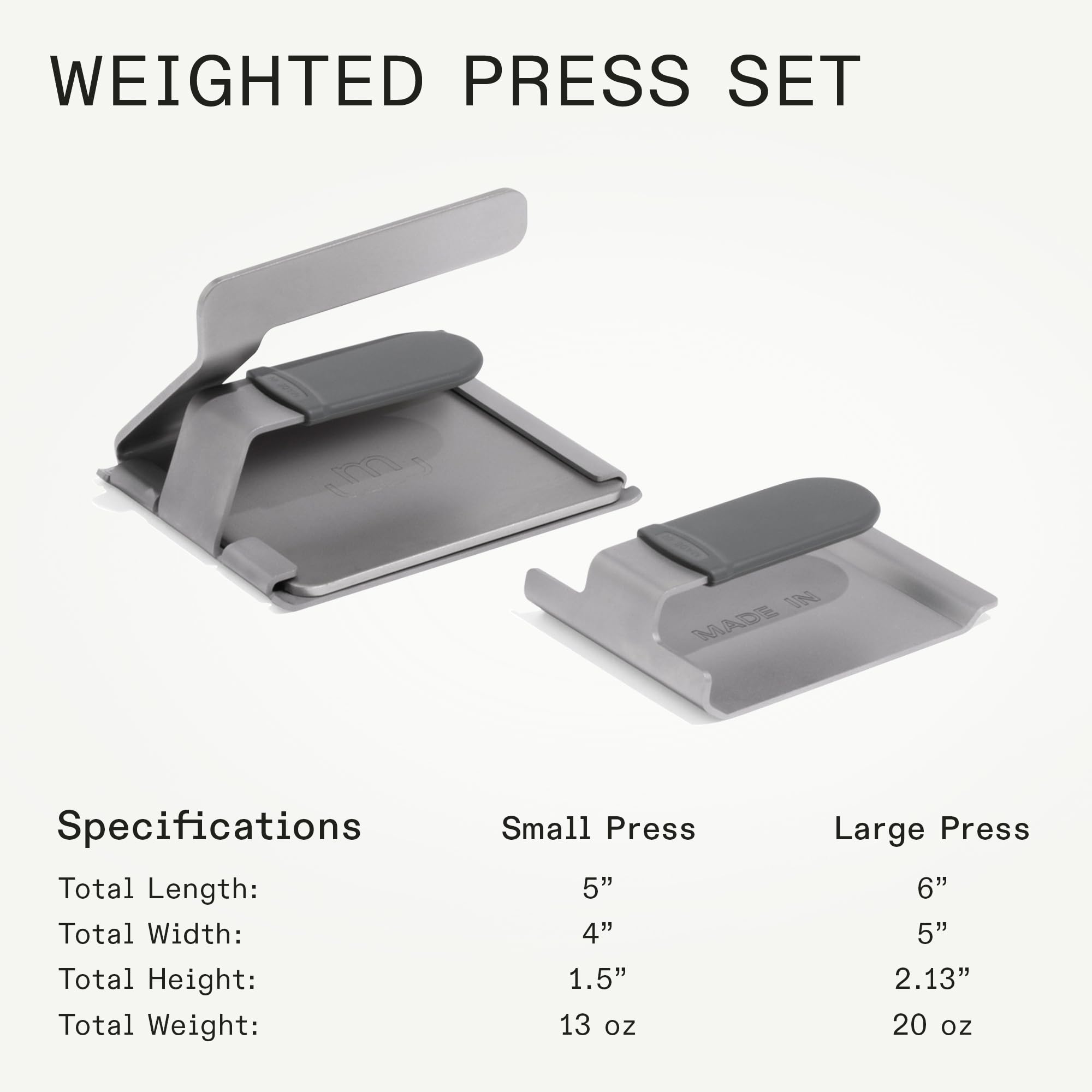 made-in-2-piece-weighted-press-set-13-oz-and-20-oz-304-stainless-steel-graduated image 5