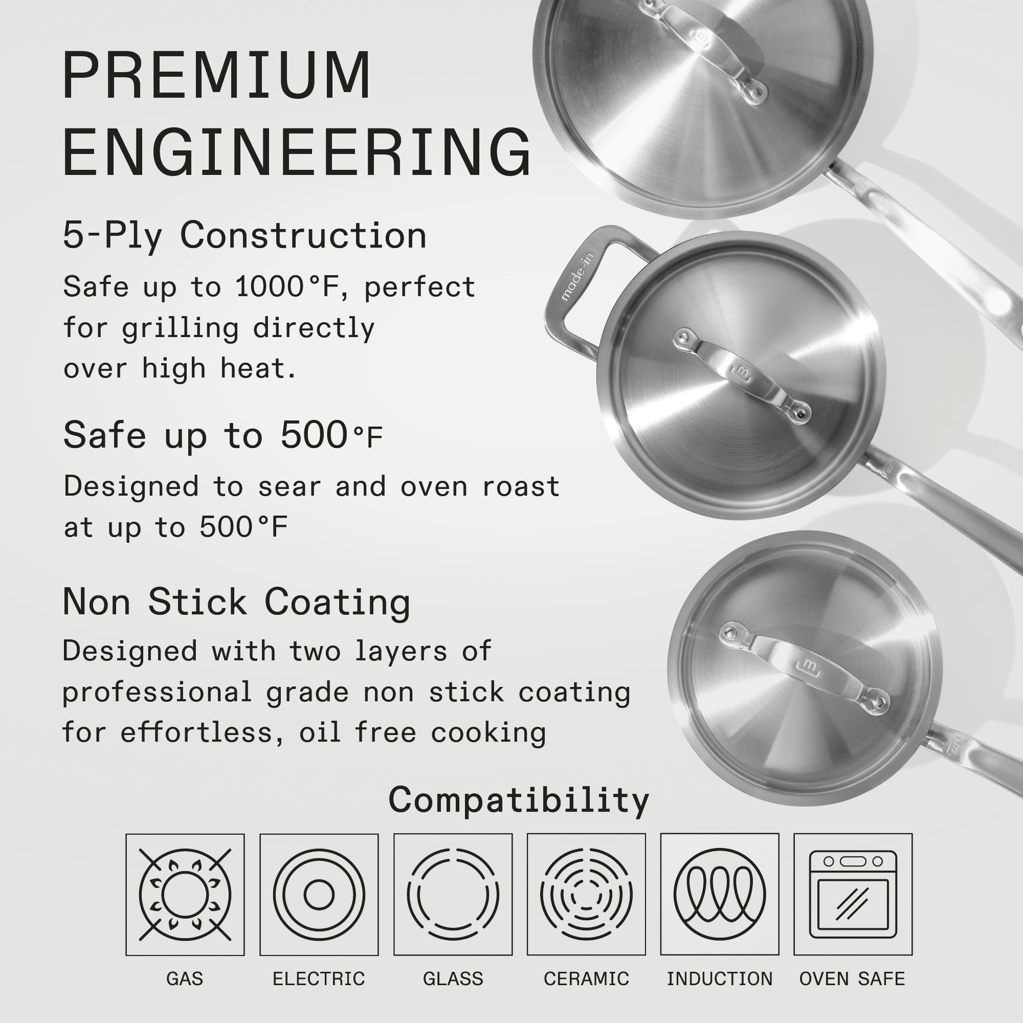 made-in-6-piece-procoat-nonstick-saucepan-set-with-lids-5-ply-stainless-clad-inc image 3
