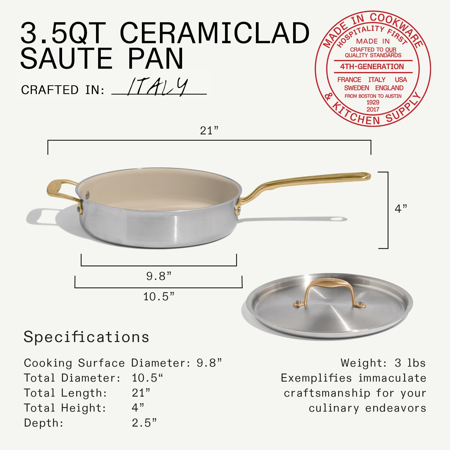 made-in-3-5-qt-ceramiclad-non-stick-saut-pan-with-lid-5-ply-stainless-clad-antiq image 3