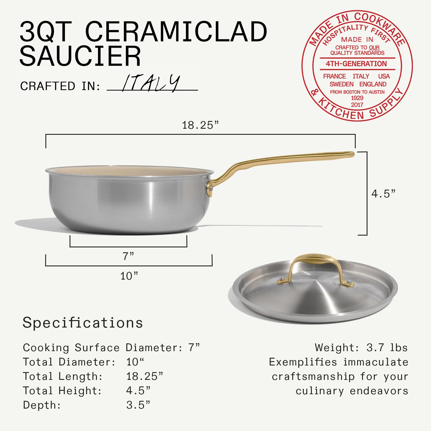 made-in-3-qt-ceramiclad-non-stick-saucier-with-lid-5-ply-stainless-clad-antique- image 3