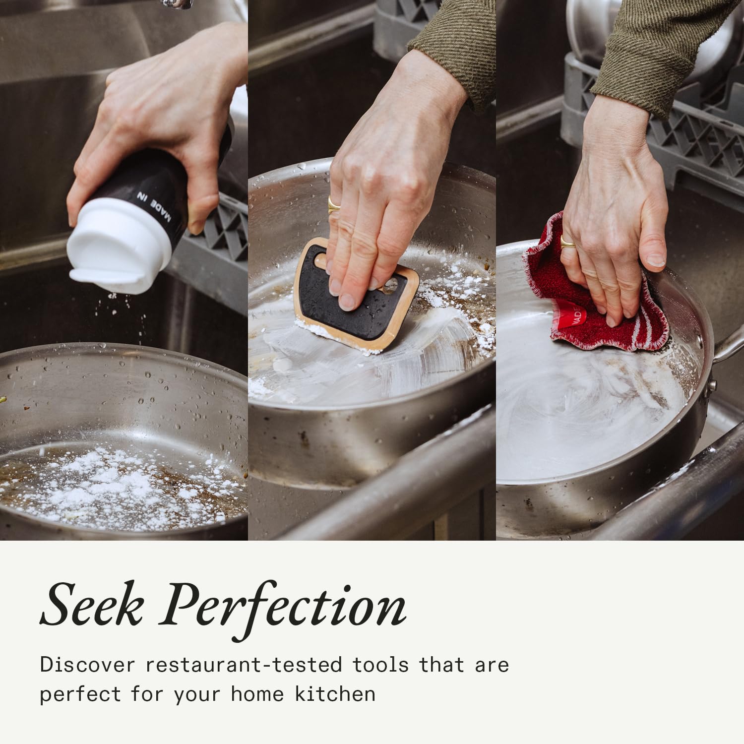made-in-3-piece-stainless-steel-cleaning-set-with-pan-scraper-scrub-cloth-stainl image 3