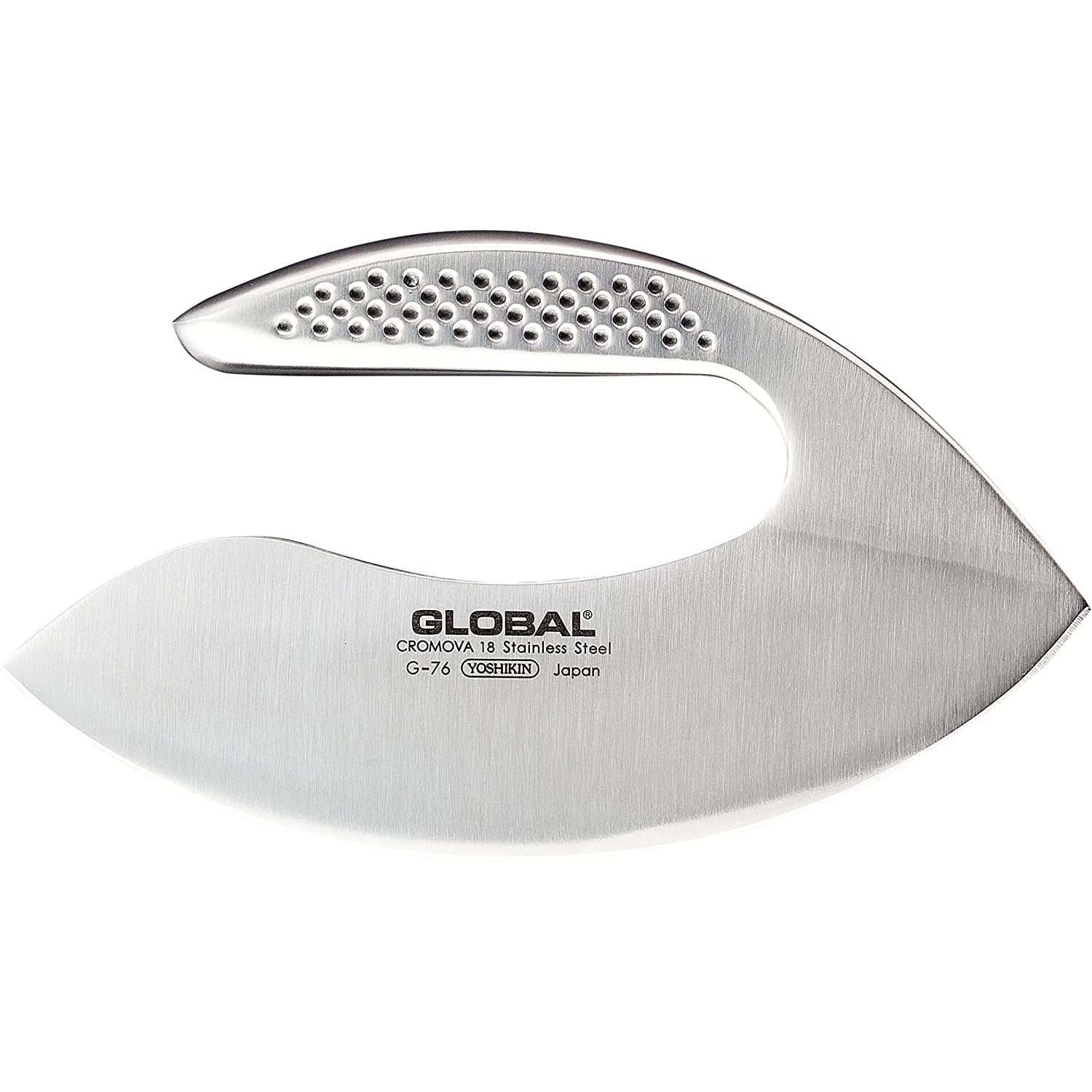 global-g-76-7-inch-stainless-steel-herb-chopper-double-blade-cromova-18-mezzalun image 1