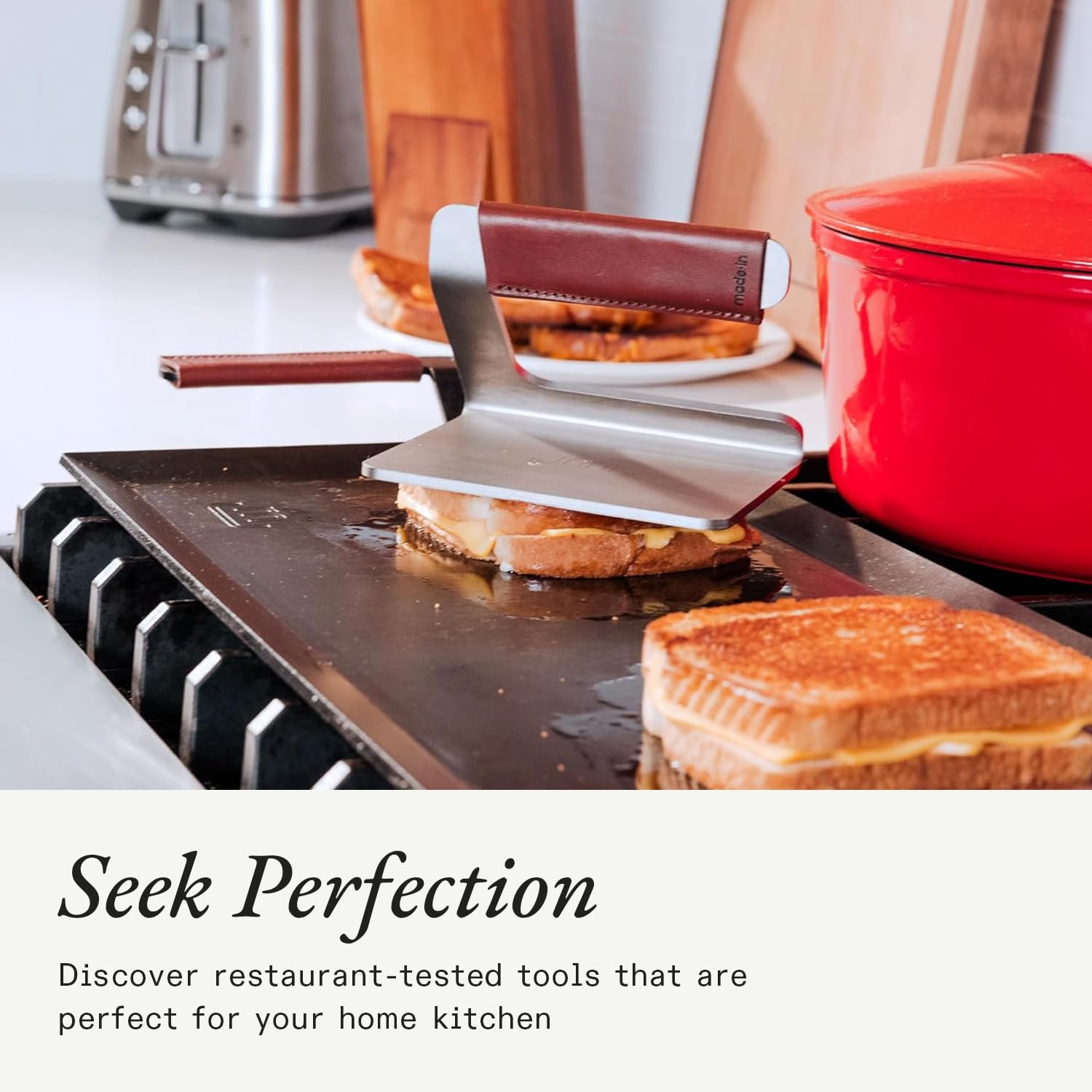 made-in-stainless-steel-grill-press-with-removable-leather-handle-cover-crafted- image 6