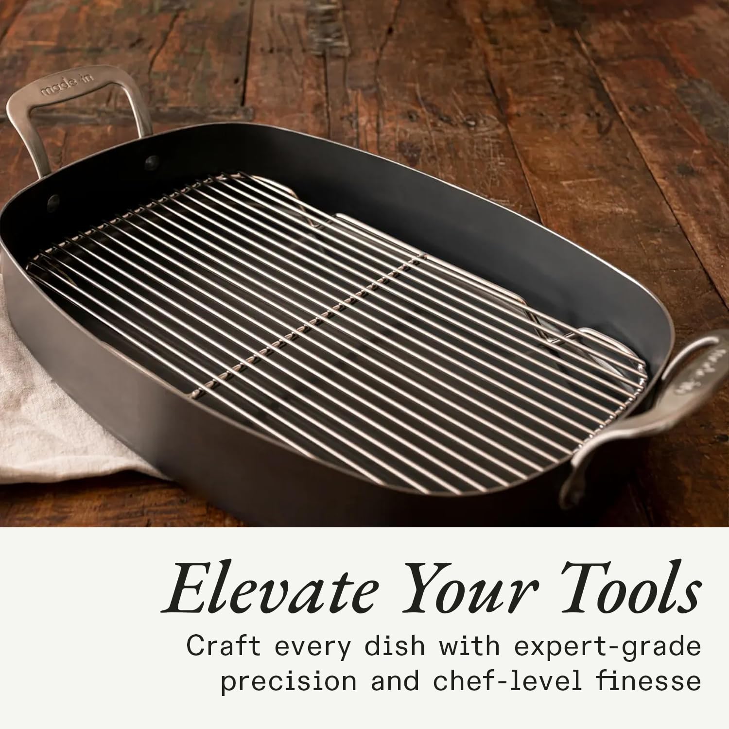 made-in-stainless-steel-roasting-pan-rack-electropolished-v-rack-13-5-x-8-5-carb image 6