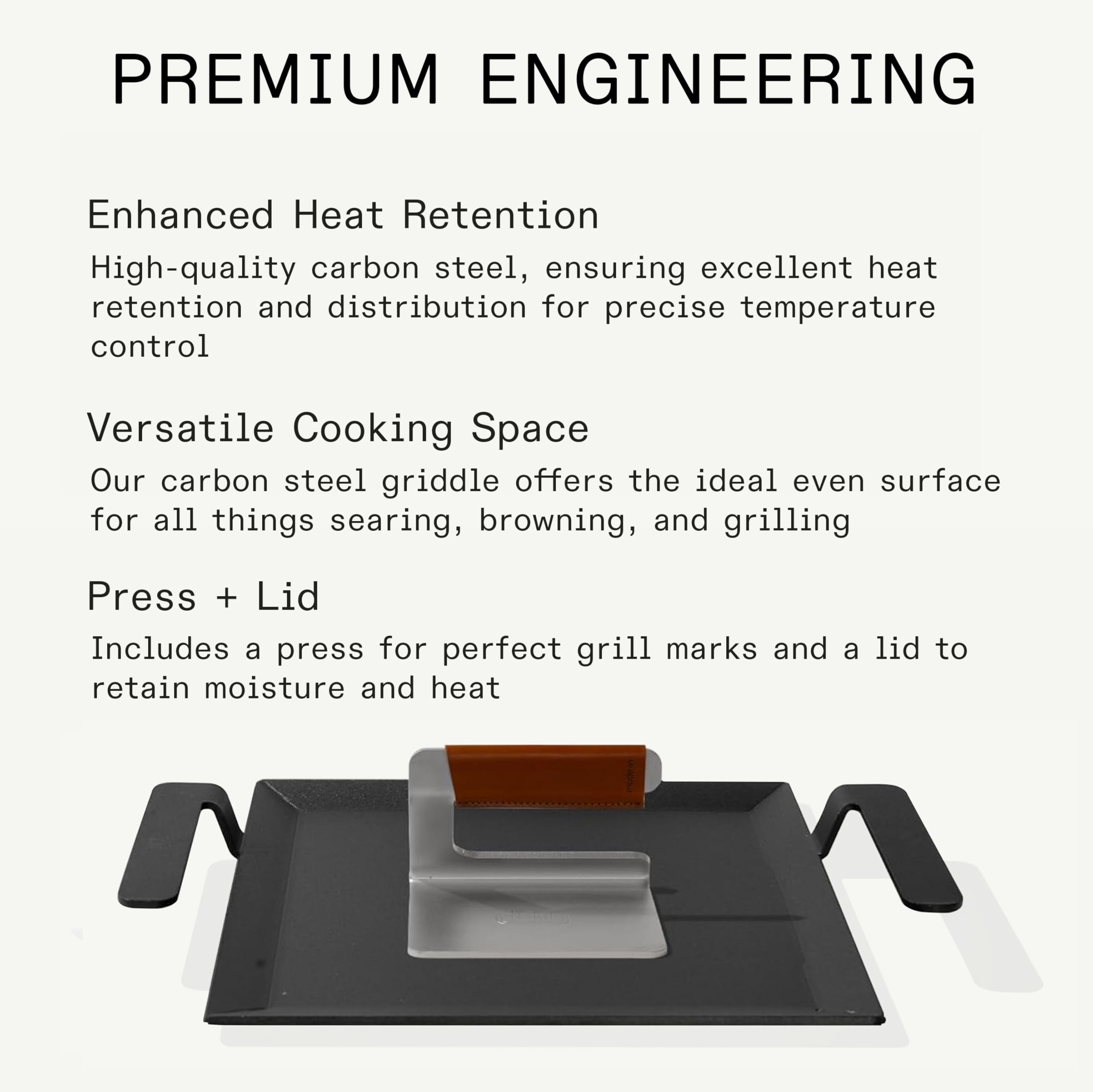 made-in-carbon-steel-griddle-and-grill-press-set-with-half-lid-sweden-made-induc image 2
