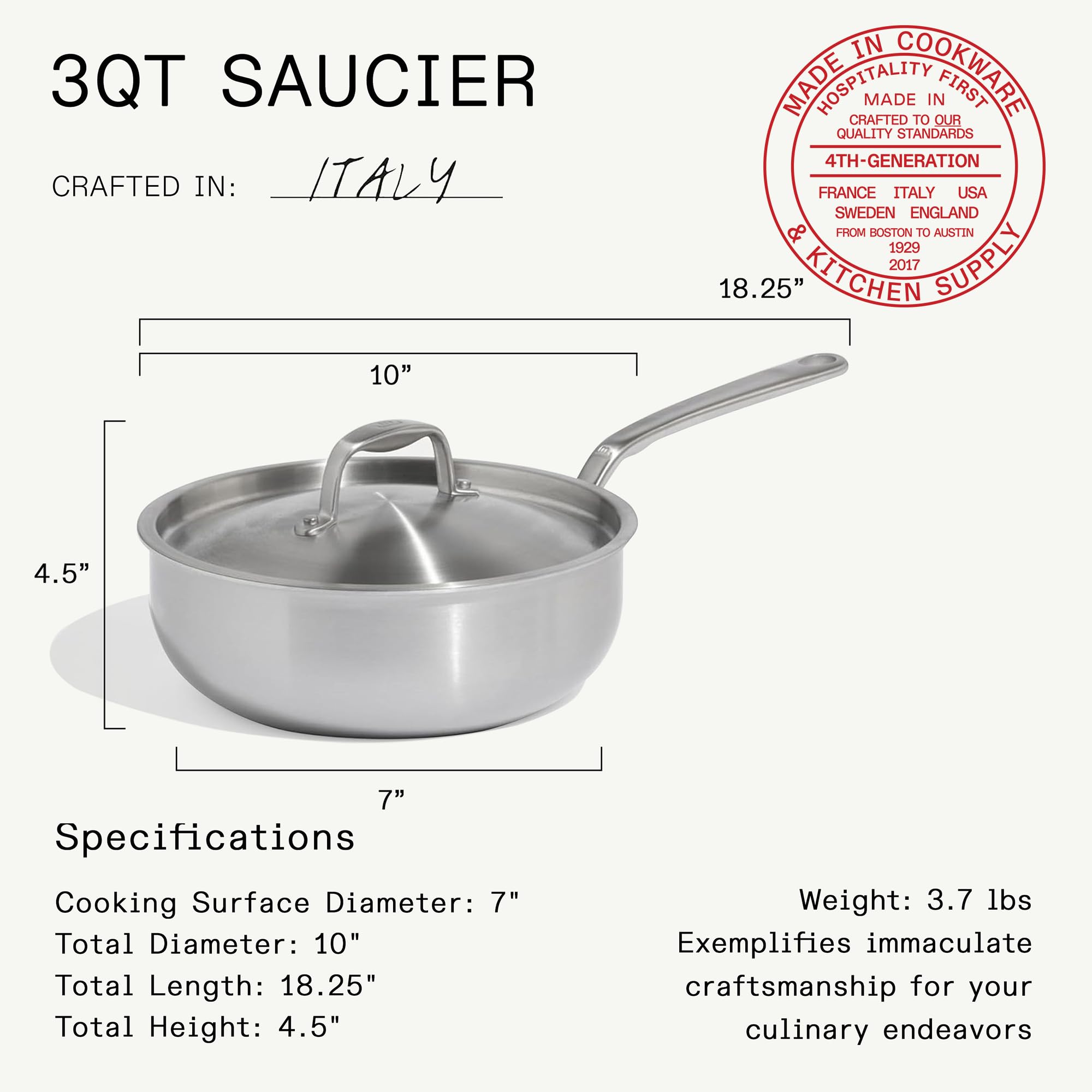 made-in-3-qt-ceramiclad-non-stick-saucier-with-lid-stainless-handle-5-ply-stainl image 3