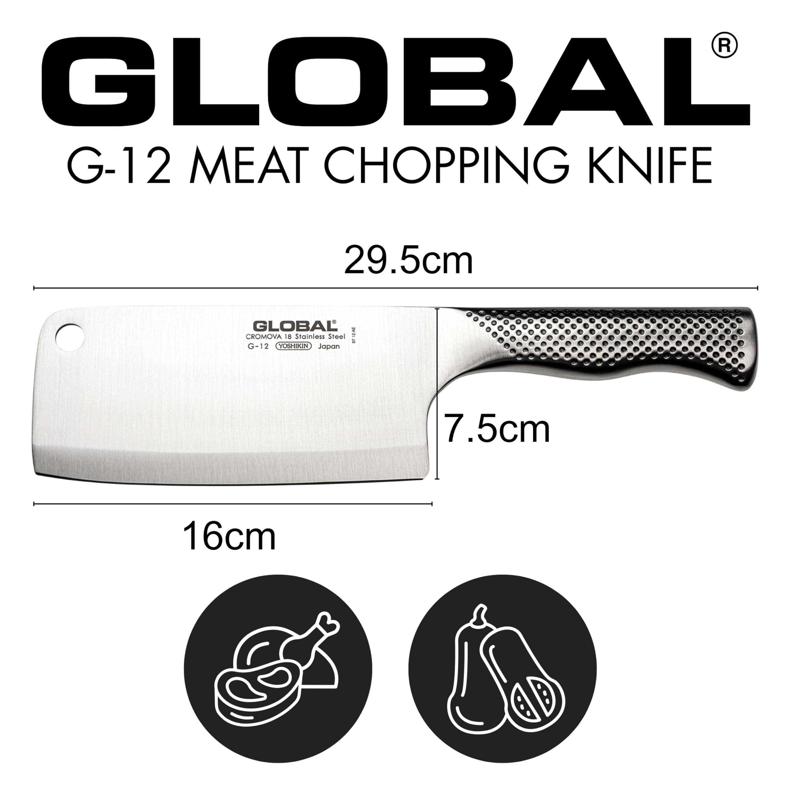 global-g-12-6-1-2-meat-cleaver-bolsterless-all-stainless-butcher-cleaver-razor-s image 2