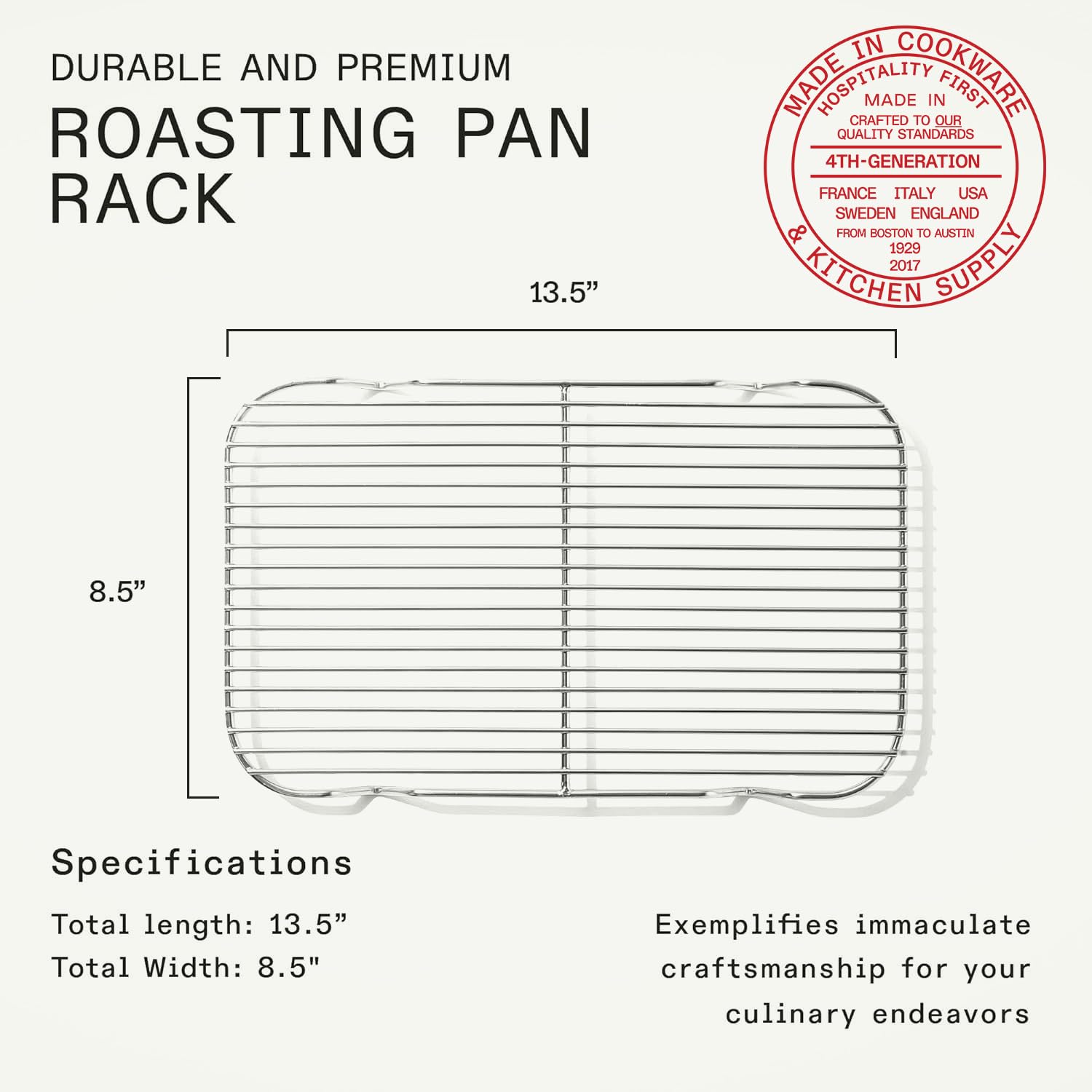 made-in-stainless-steel-roasting-pan-rack-electropolished-v-rack-13-5-x-8-5-carb image 5