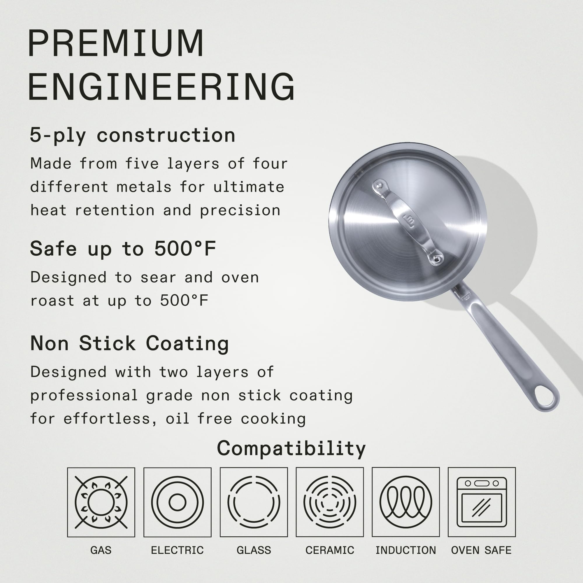 made-in-procoat-2-quart-non-stick-sauce-pan-with-lid-graphite-5-ply-stainless-cl image 2