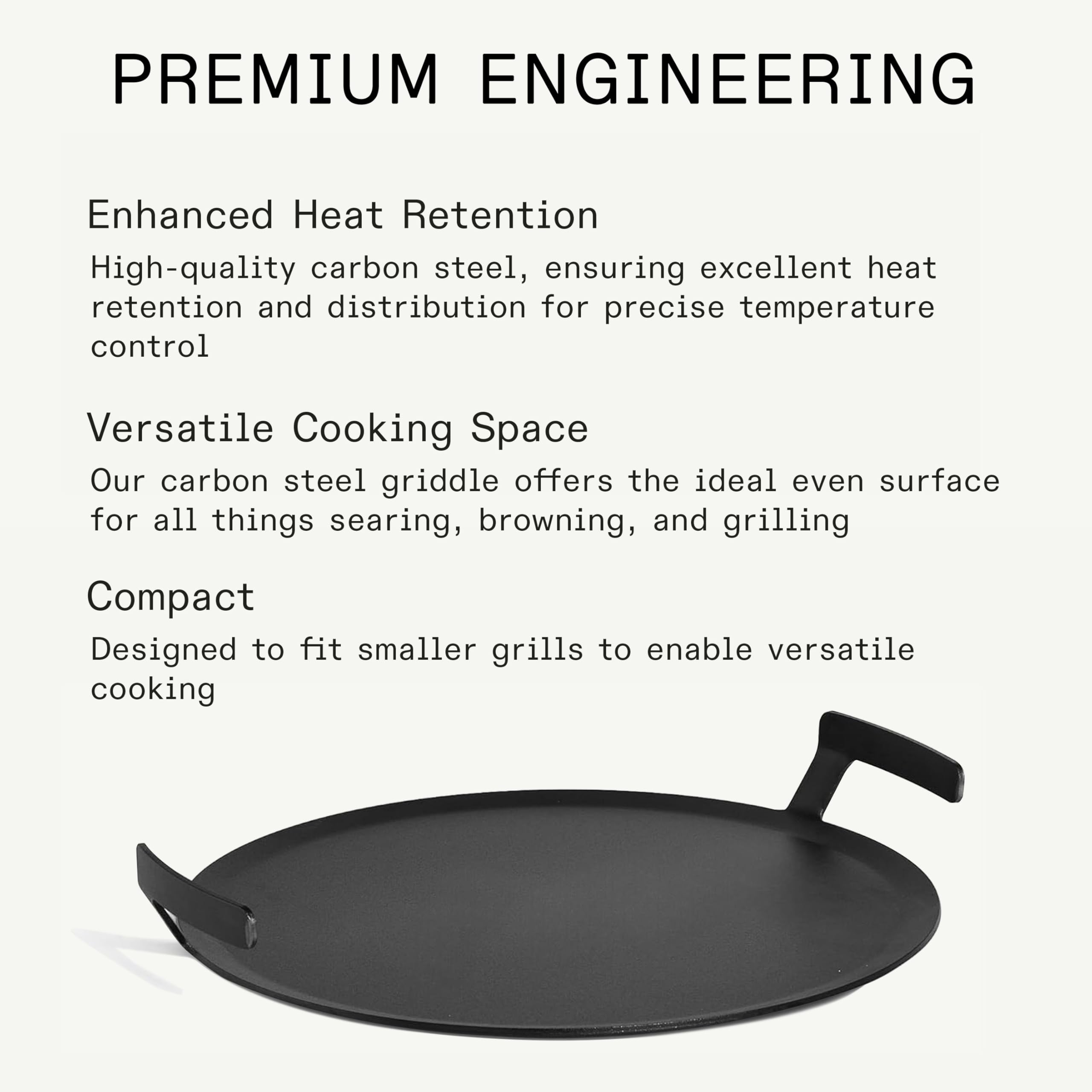 made-in-seasoned-17-round-carbon-steel-griddle-pre-seasoned-grill-griddle-for-ke image 2