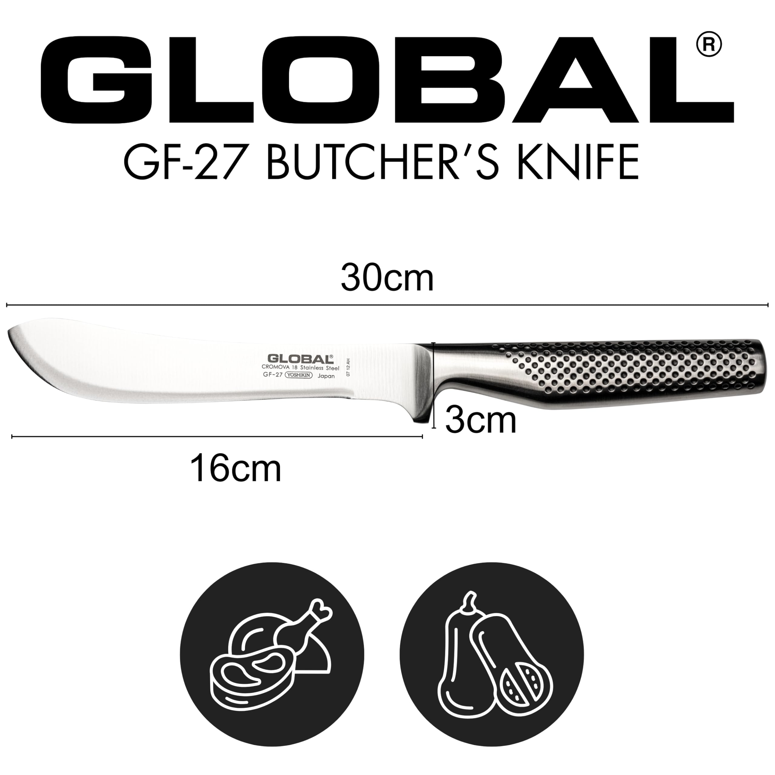 global-gf-27-7-inch-heavyweight-butcher-s-knife-cromova-stainless-steel-gf-serie image 4