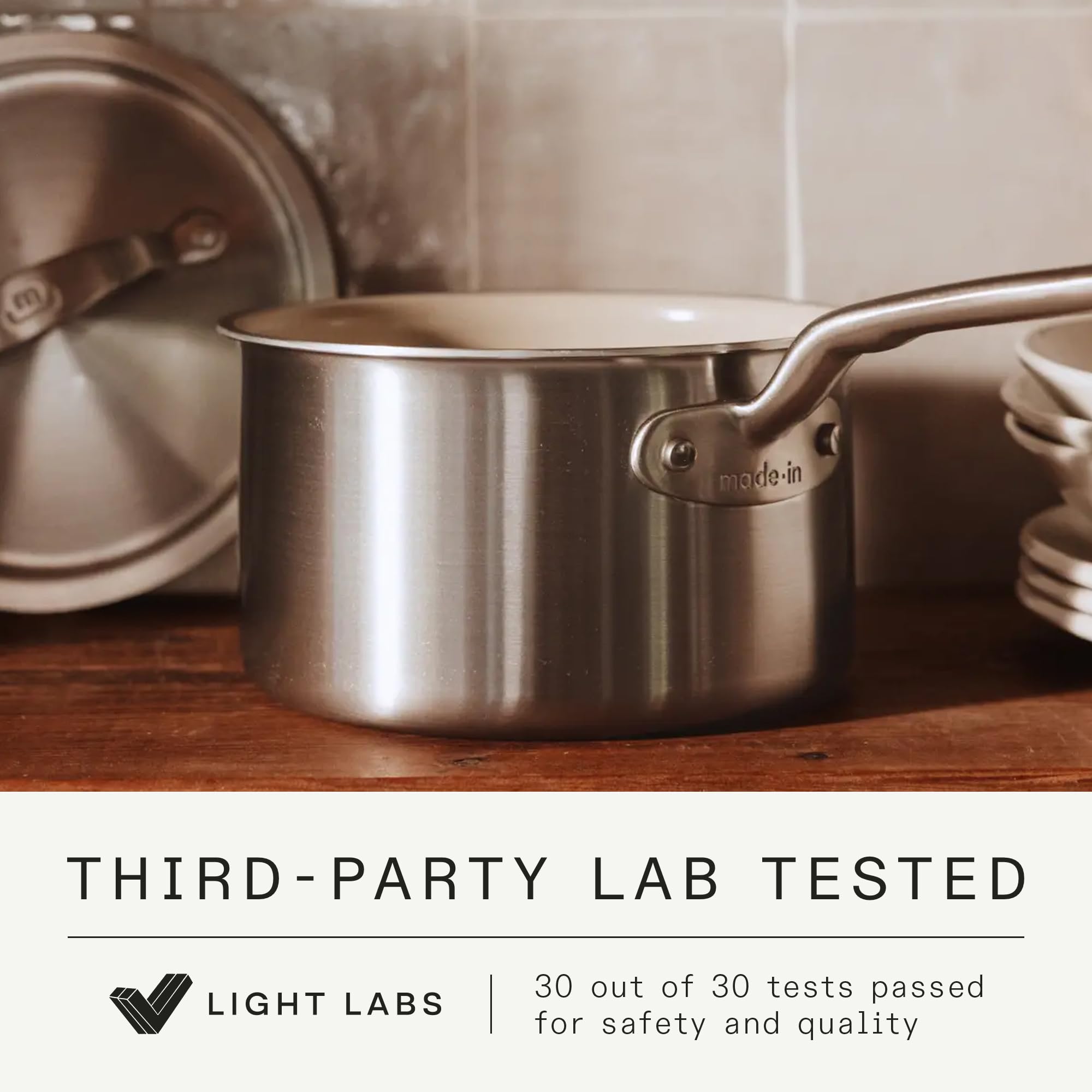 made-in-3-qt-ceramiclad-non-stick-saucier-with-lid-stainless-handle-5-ply-stainl image 5