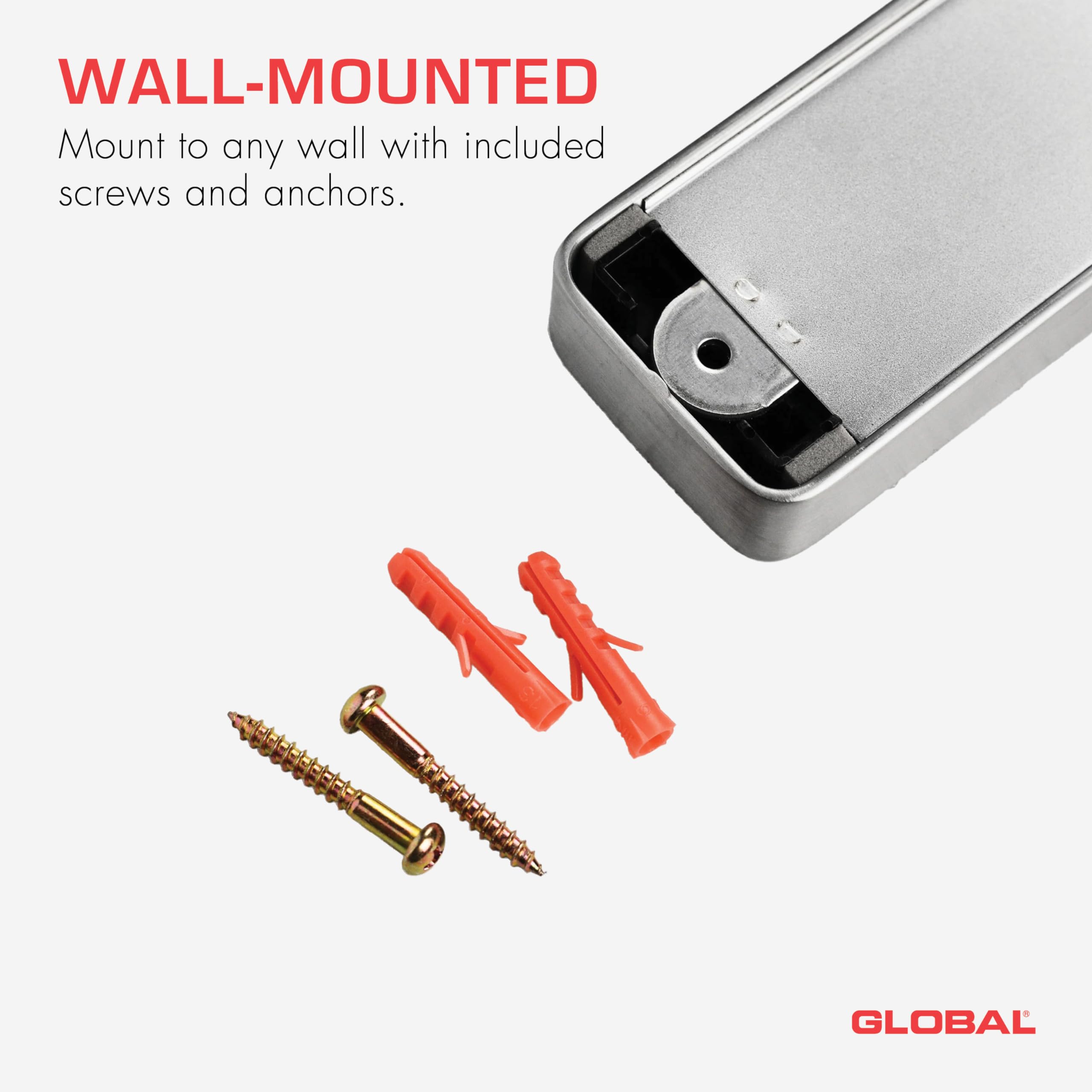 global-g-42-41-16-inch-wall-mounted-magnetic-knife-bar-stainless-steel-strong-ma image 5