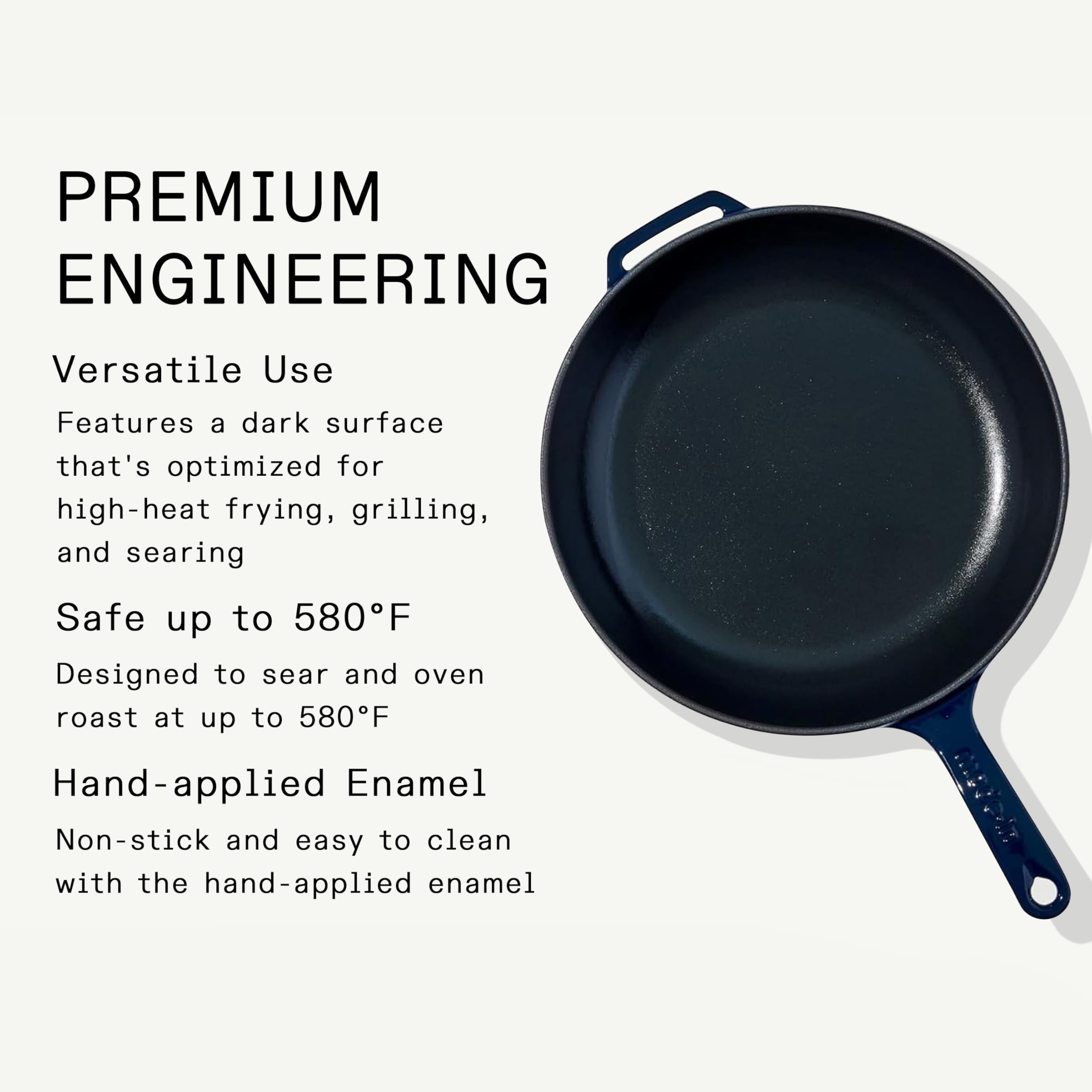 made-in-enameled-cast-iron-skillet-11-5-blue-french-crafted-non-stick-enamel-ind image 2