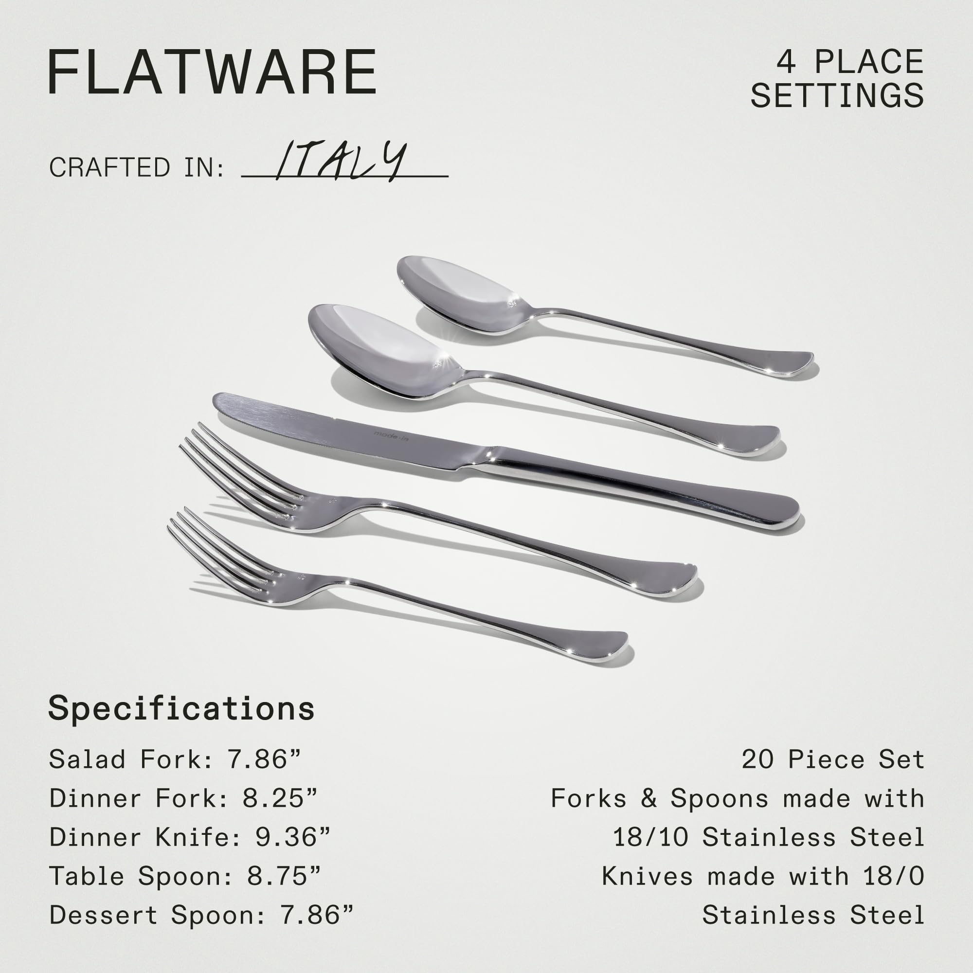 made-in-cookware-20-piece-flatware-set-4-place-settings-18-10-stainless-steel-cr image 5