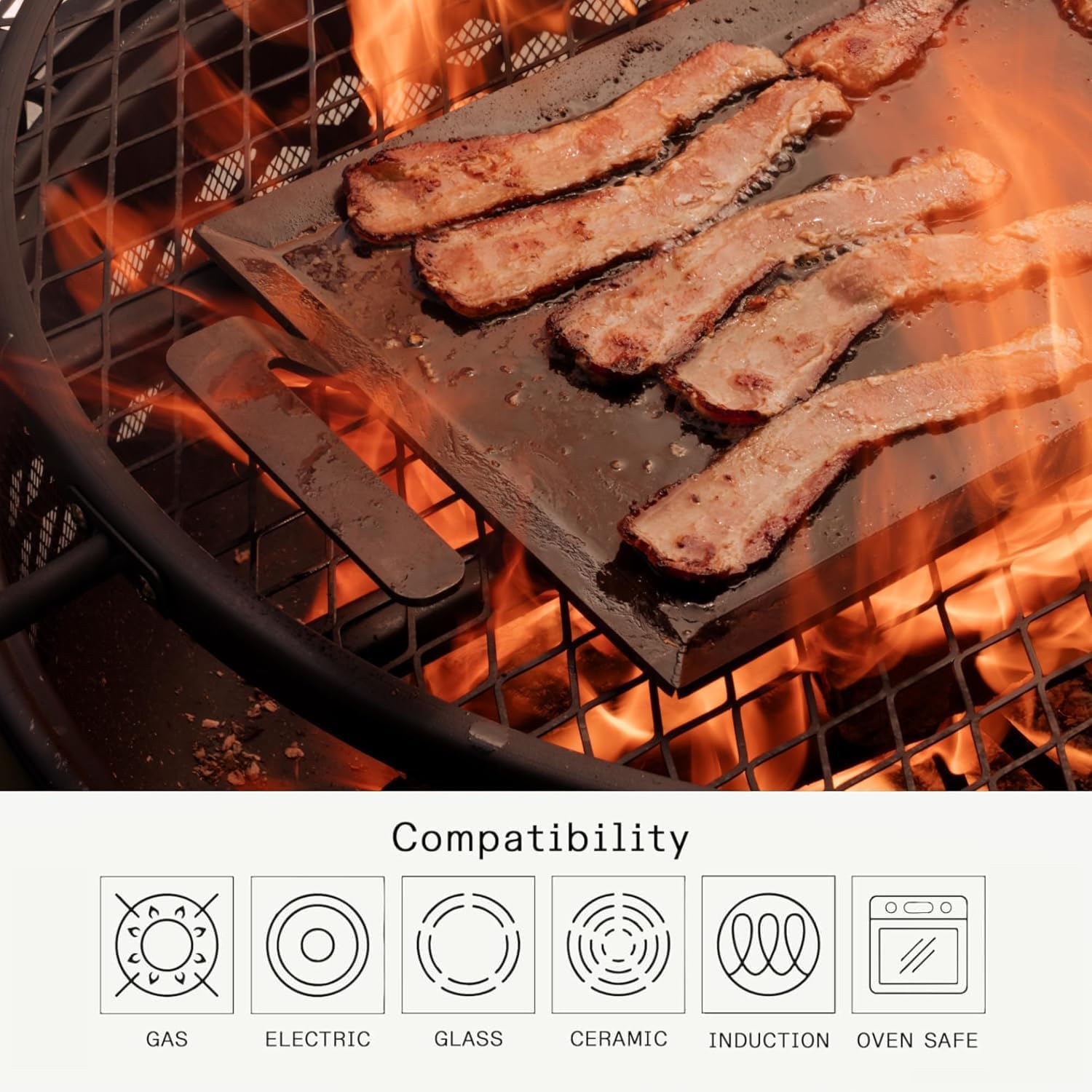 made-in-carbon-steel-griddle-grill-press-19-6-x-10-5-griddle-with-5-5-press-craf image 4