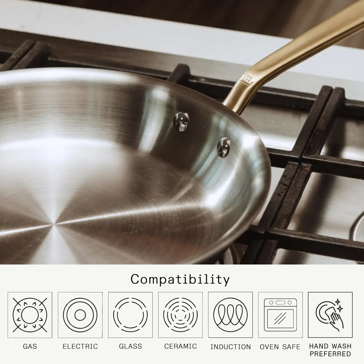 made-in-stainless-clad-3-piece-frying-pan-set-8-10-12-with-antique-brass-stay-co image 4