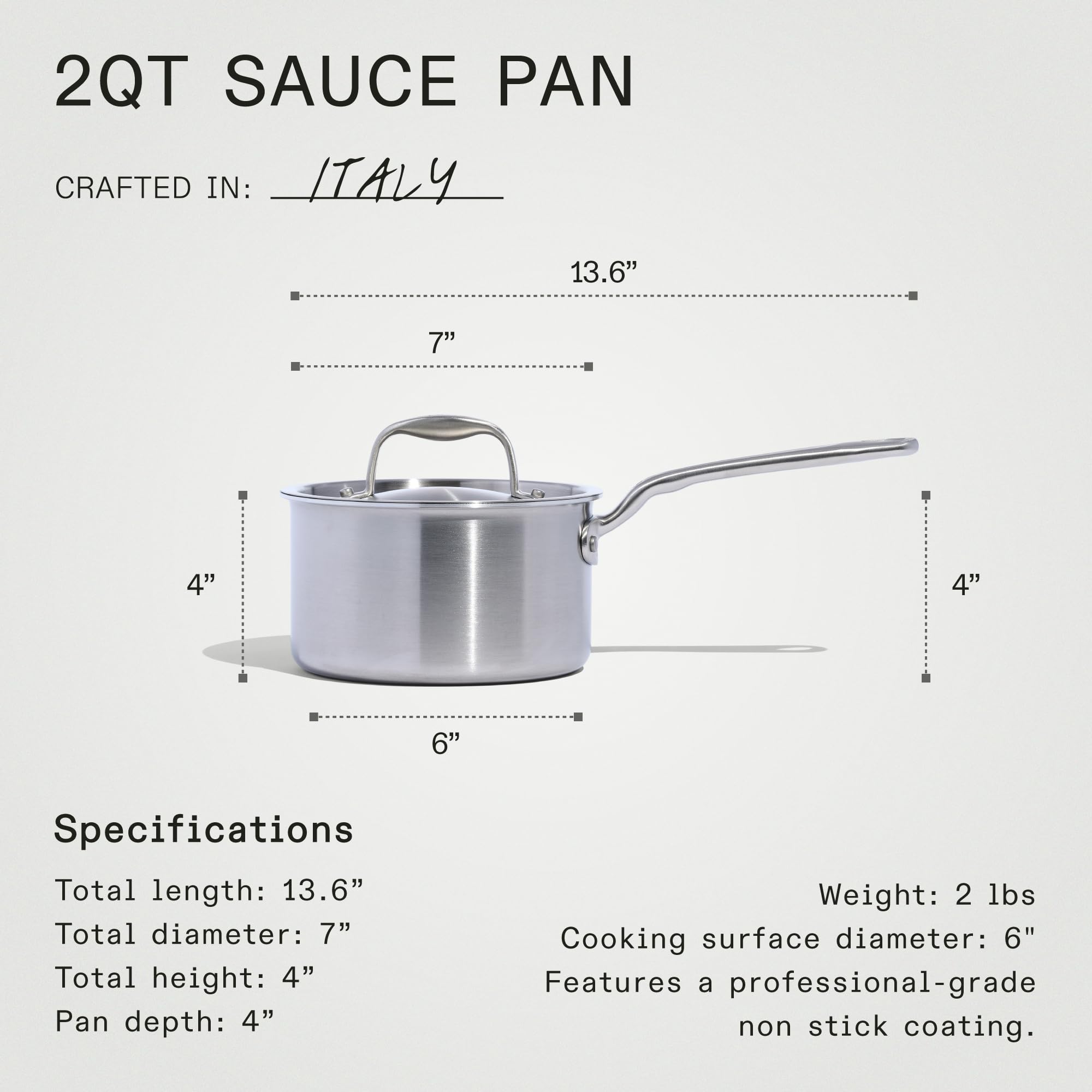 made-in-procoat-2-quart-non-stick-sauce-pan-with-lid-graphite-5-ply-stainless-cl image 3