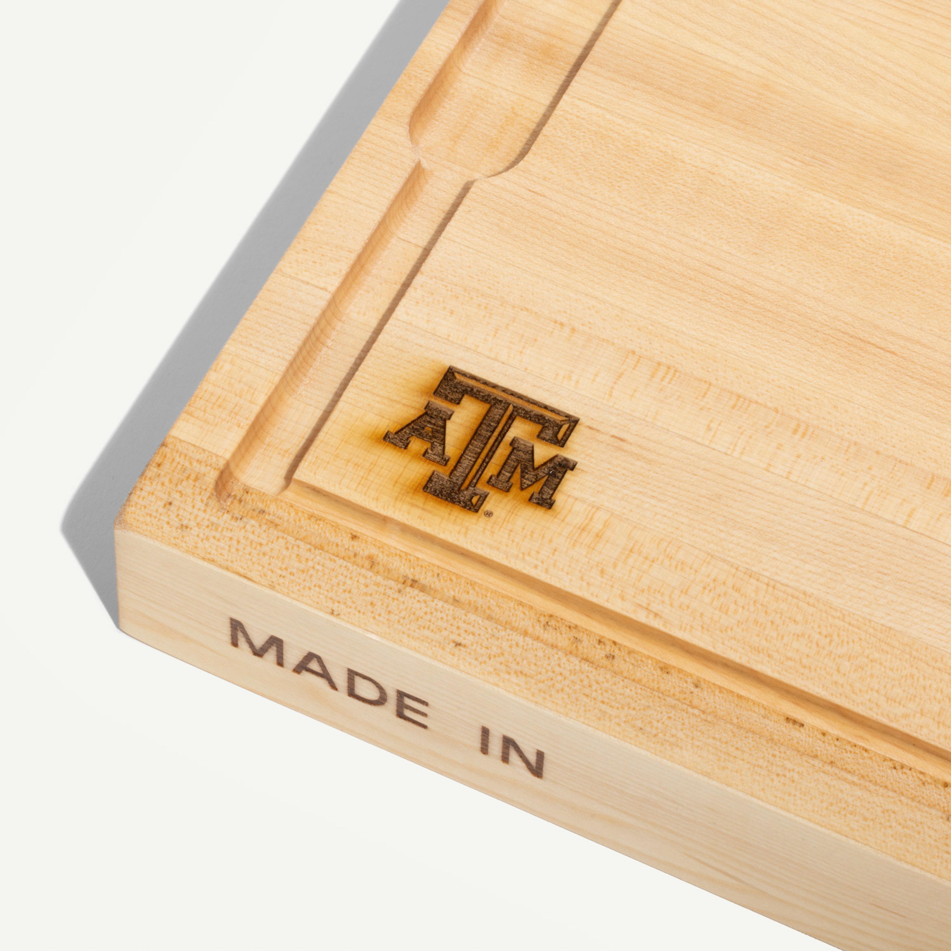 made-in-texas-a-m-university-maple-wood-butcher-block-cutting-board-with-laser-e image 3
