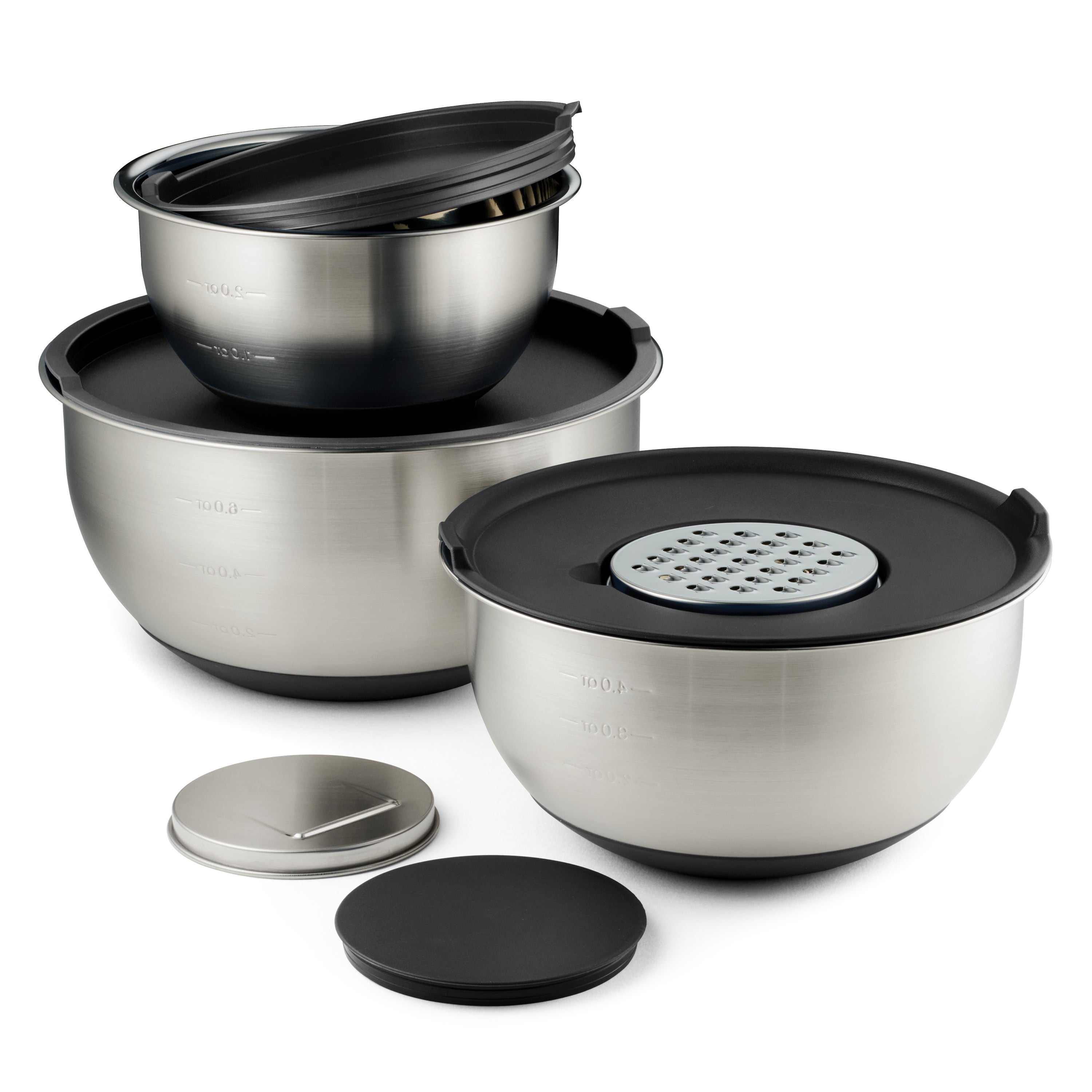 tramontina-8-piece-stainless-steel-mixing-bowl-grater-set-with-lids-and-silicone image 3