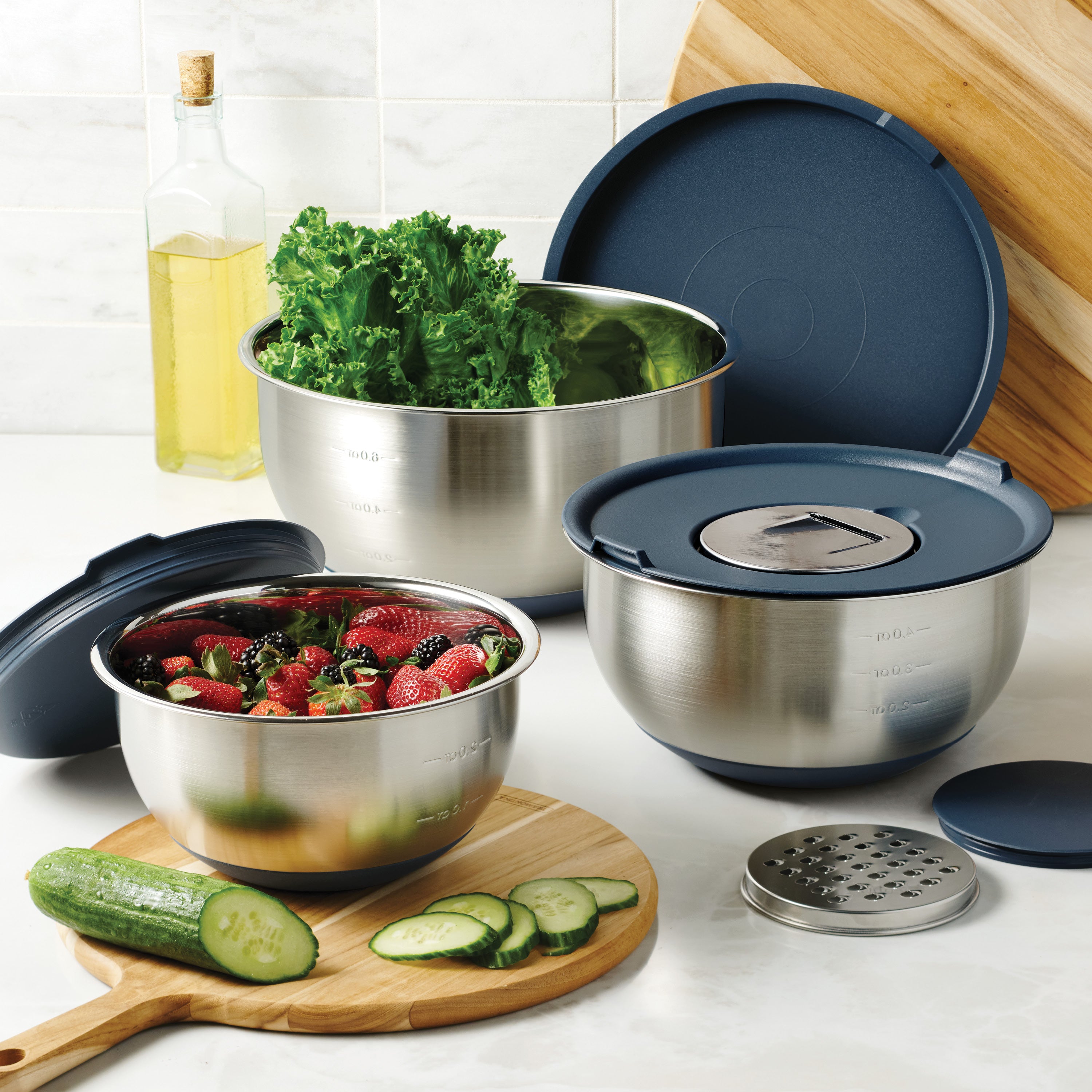 tramontina-8-piece-stainless-steel-mixing-bowl-grater-set-with-lids-and-silicone image 2