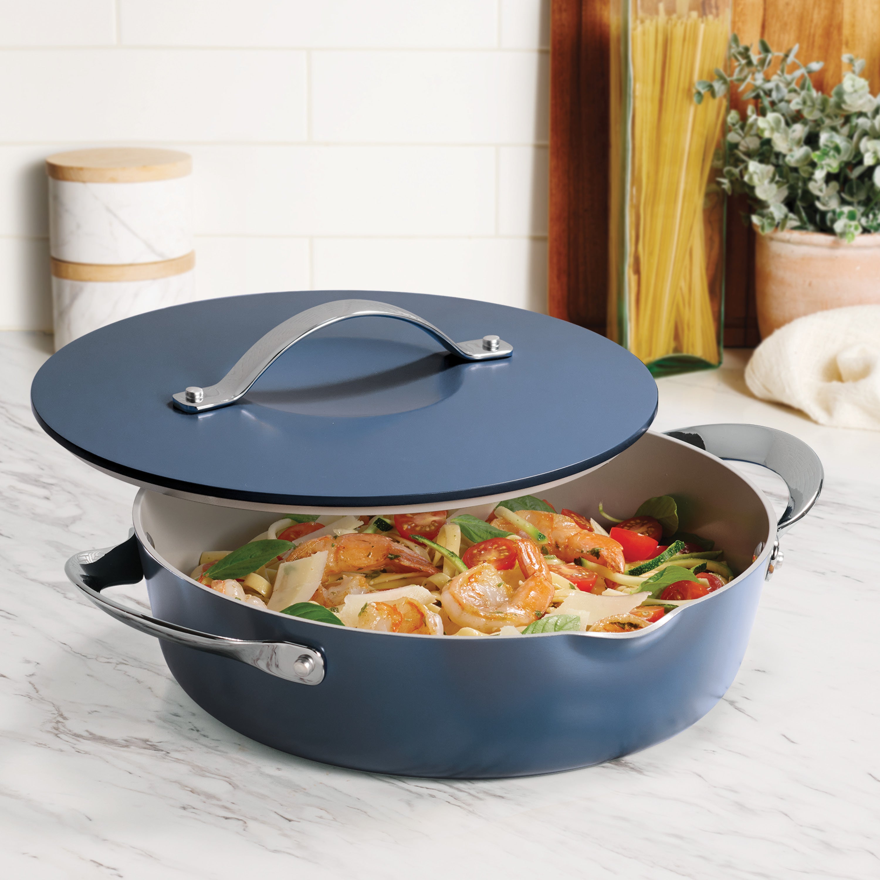 tramontina-fiora-4-25-quart-multipurpose-ceramic-nonstick-pan-heavy-gauge-alumin image 4