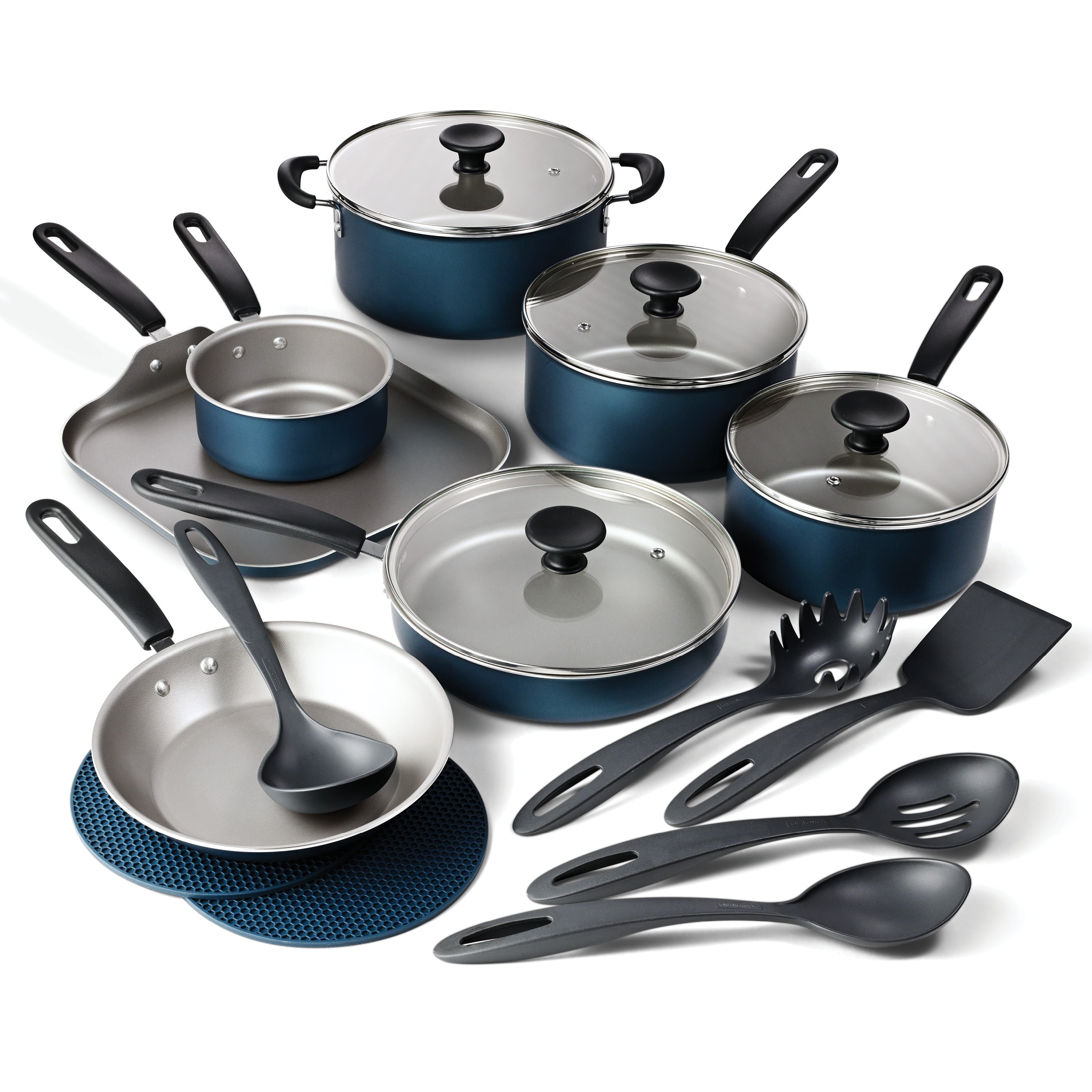 tramontina-primaware-18-piece-nonstick-cookware-set-aluminum-pots-pans-with-temp image 1
