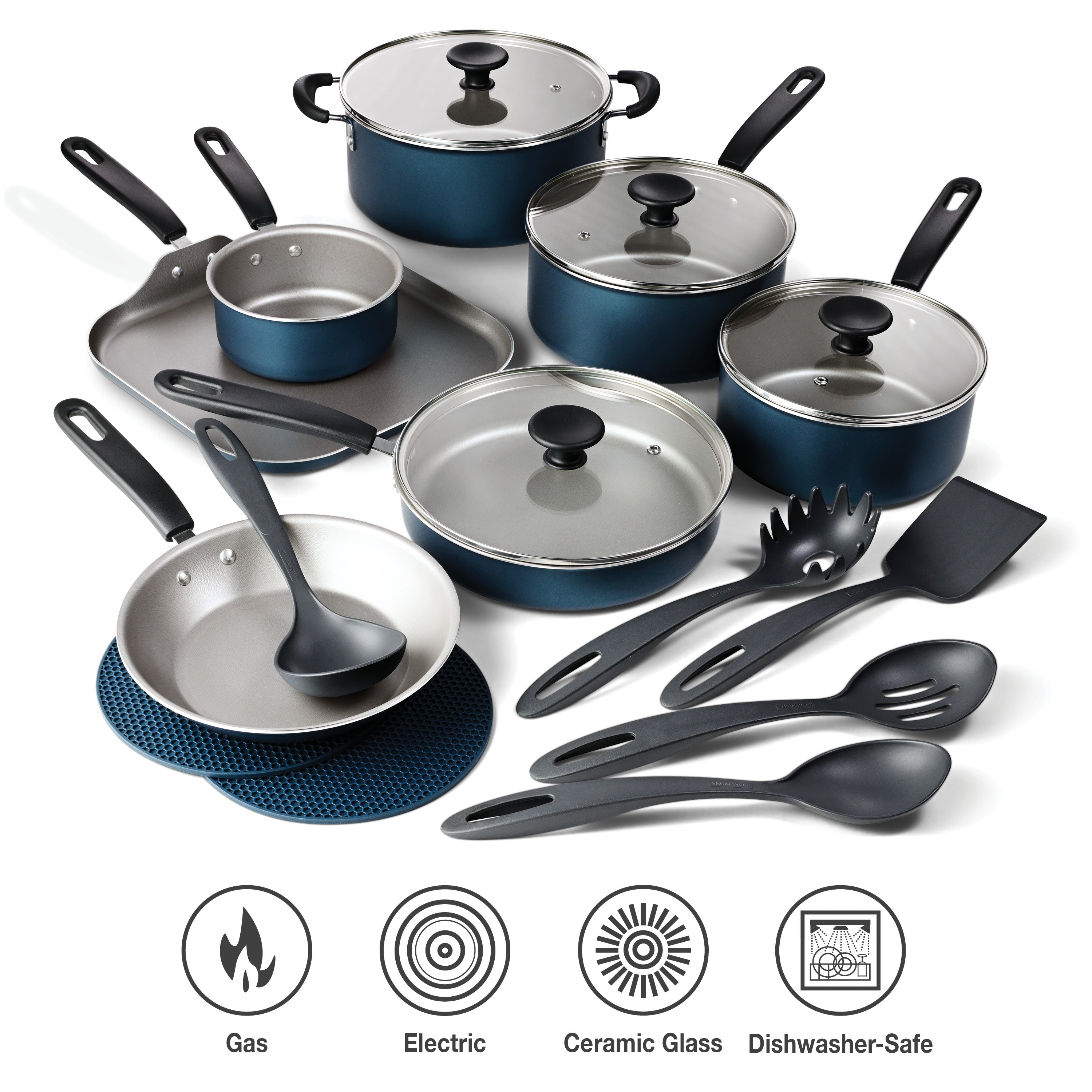 tramontina-primaware-18-piece-nonstick-cookware-set-aluminum-pots-pans-with-temp image 3