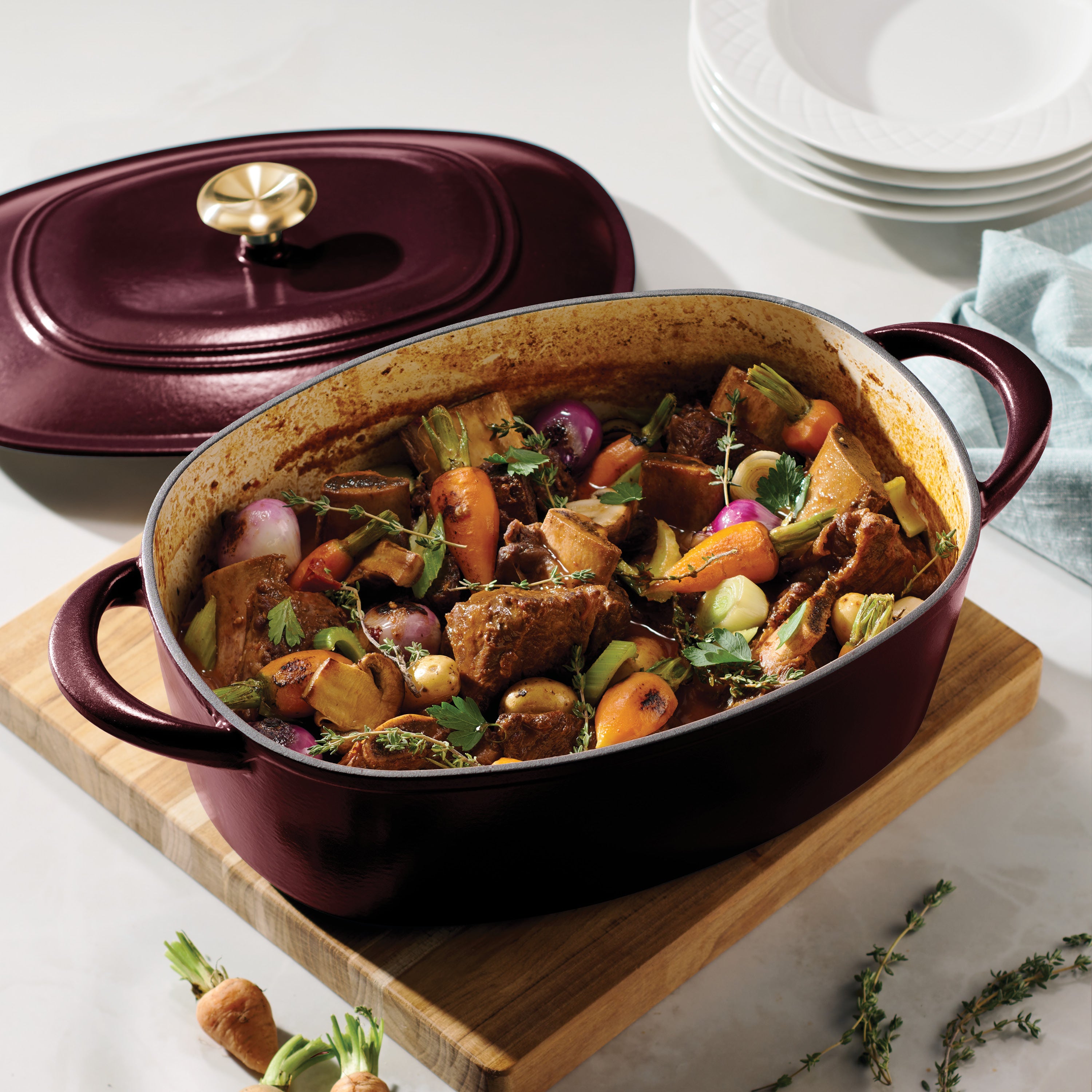 tramontina-7-quart-oval-enameled-cast-iron-dutch-oven-three-coat-porcelain-ename image 2