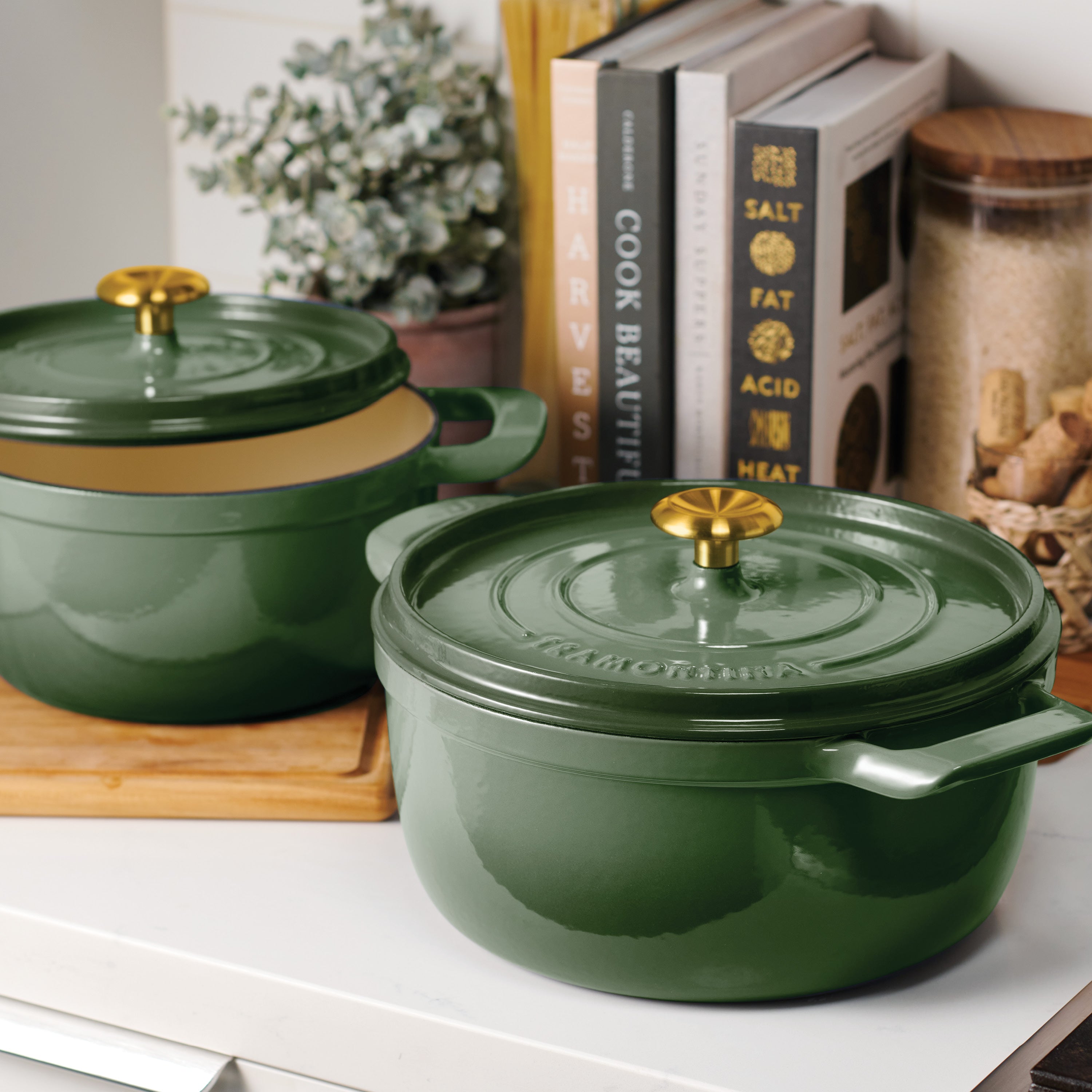 tramontina-4-quart-6-quart-enameled-cast-iron-round-dutch-oven-set-with-self-bas image 3