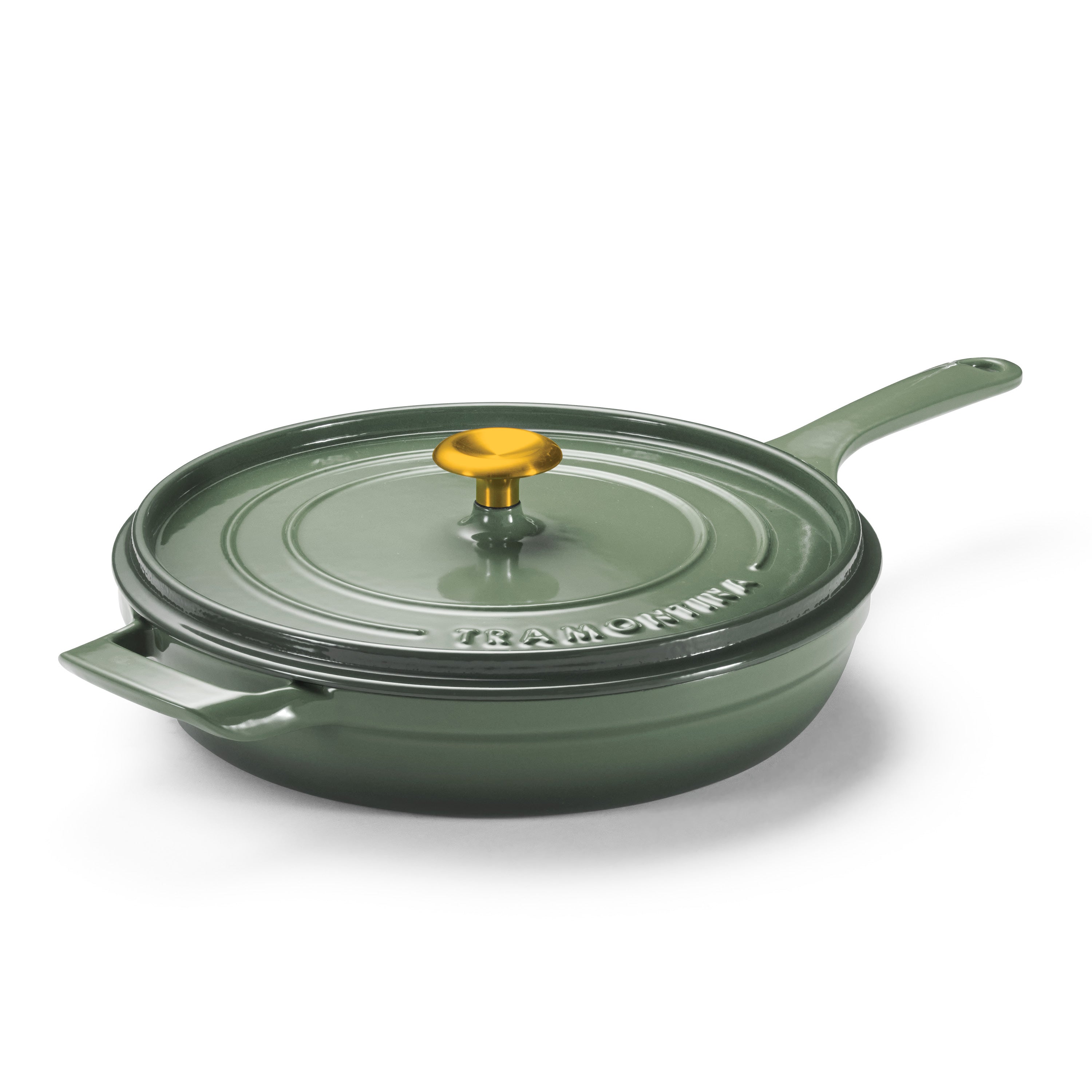 tramontina-12-inch-enameled-cast-iron-skillet-with-lid-blue-or-white image 1