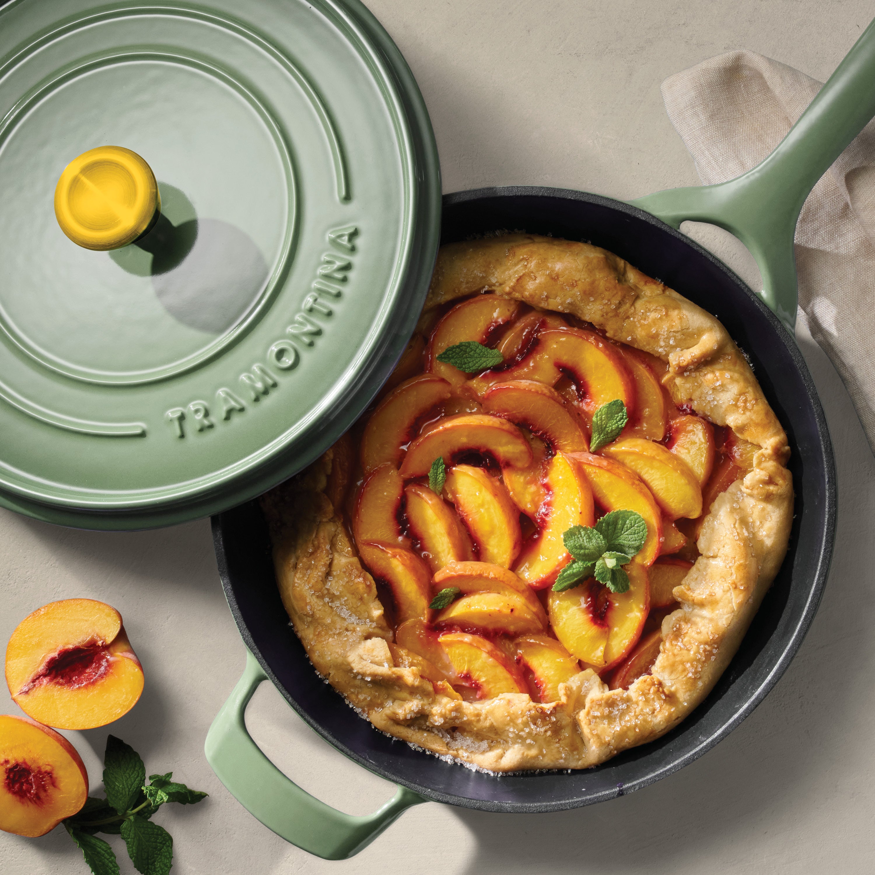 tramontina-12-inch-enameled-cast-iron-skillet-with-lid-blue-or-white image 3