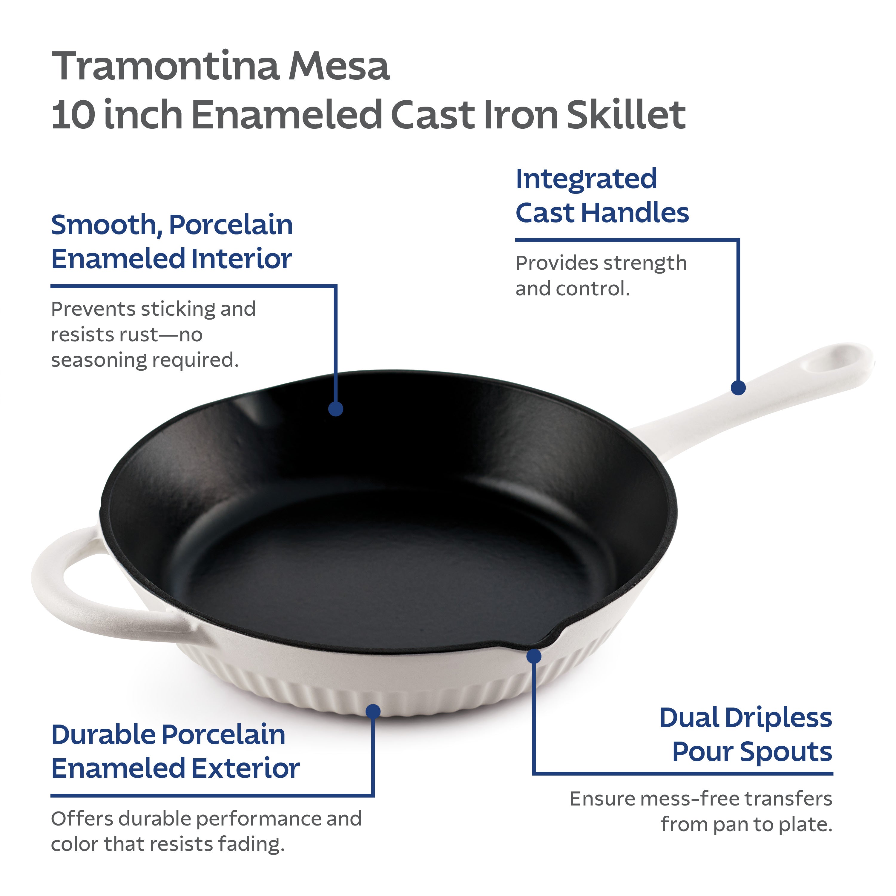 tramontina-mesa-10-inch-enameled-cast-iron-skillet-with-dual-pour-spouts-no-seas image 4