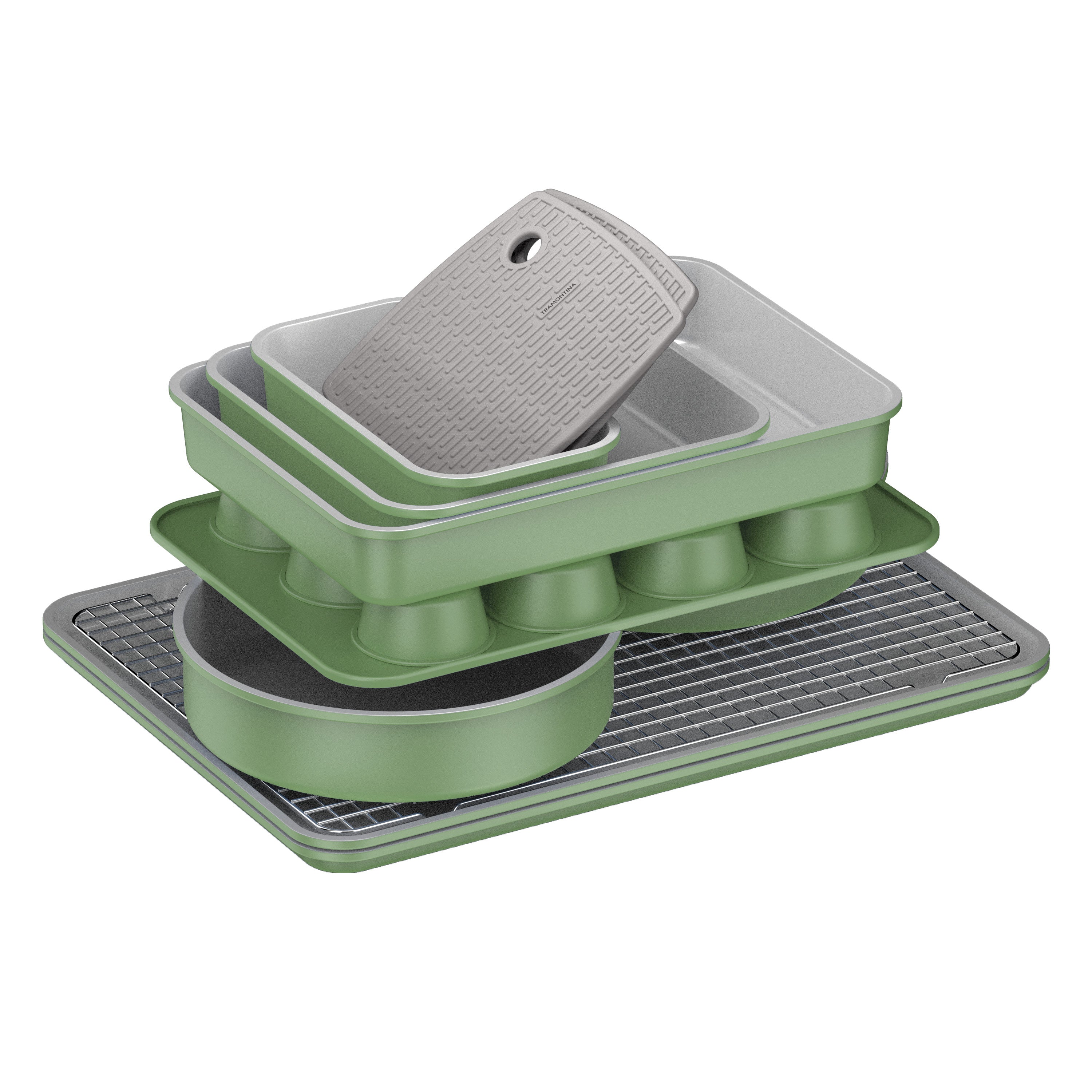 tramontina-9-piece-ceramic-nonstick-bakeware-set-aluminized-steel-with-xeradur-b image 4