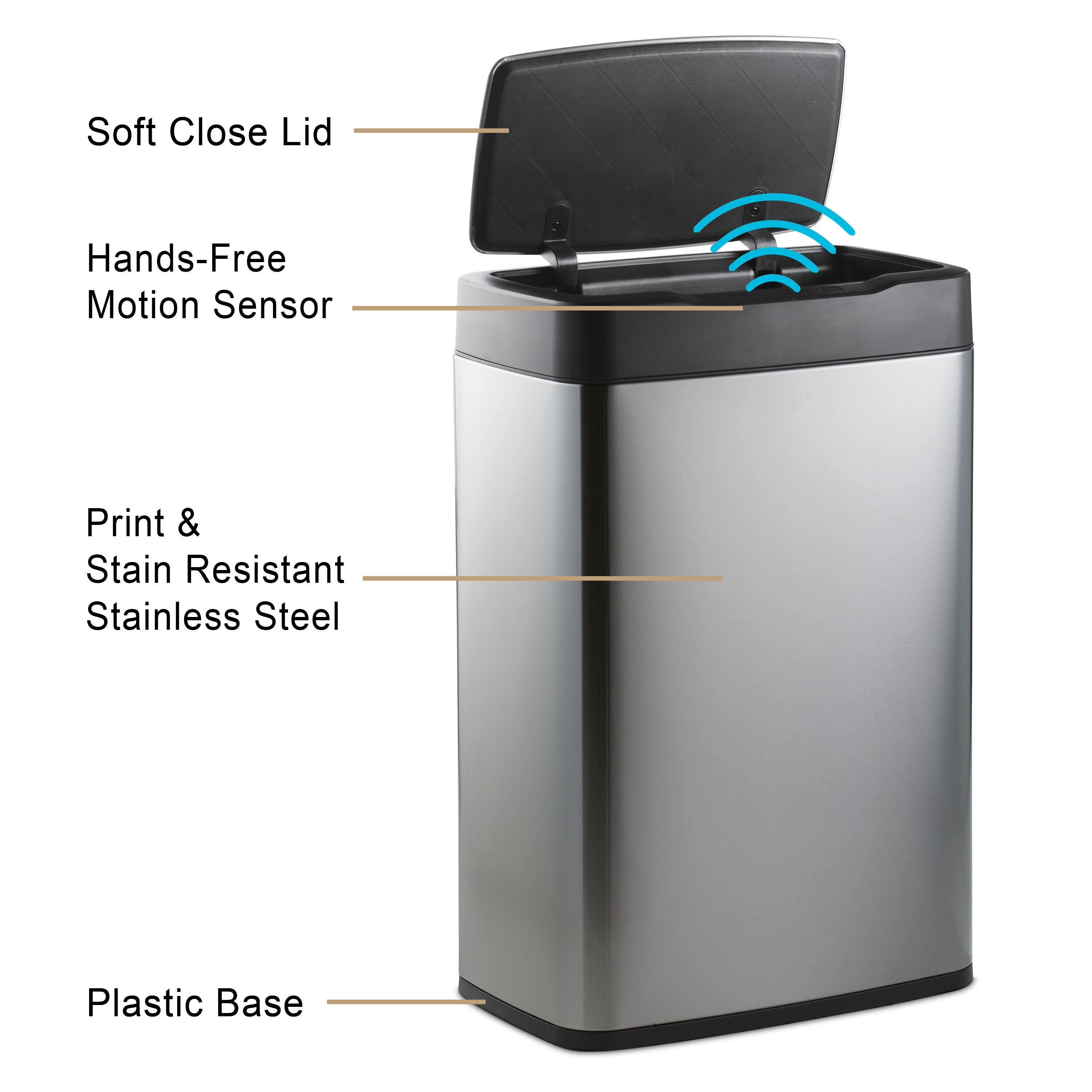 tramontina-13-gallon-stainless-steel-sensor-trash-bin-with-motion-activated-lid image 8