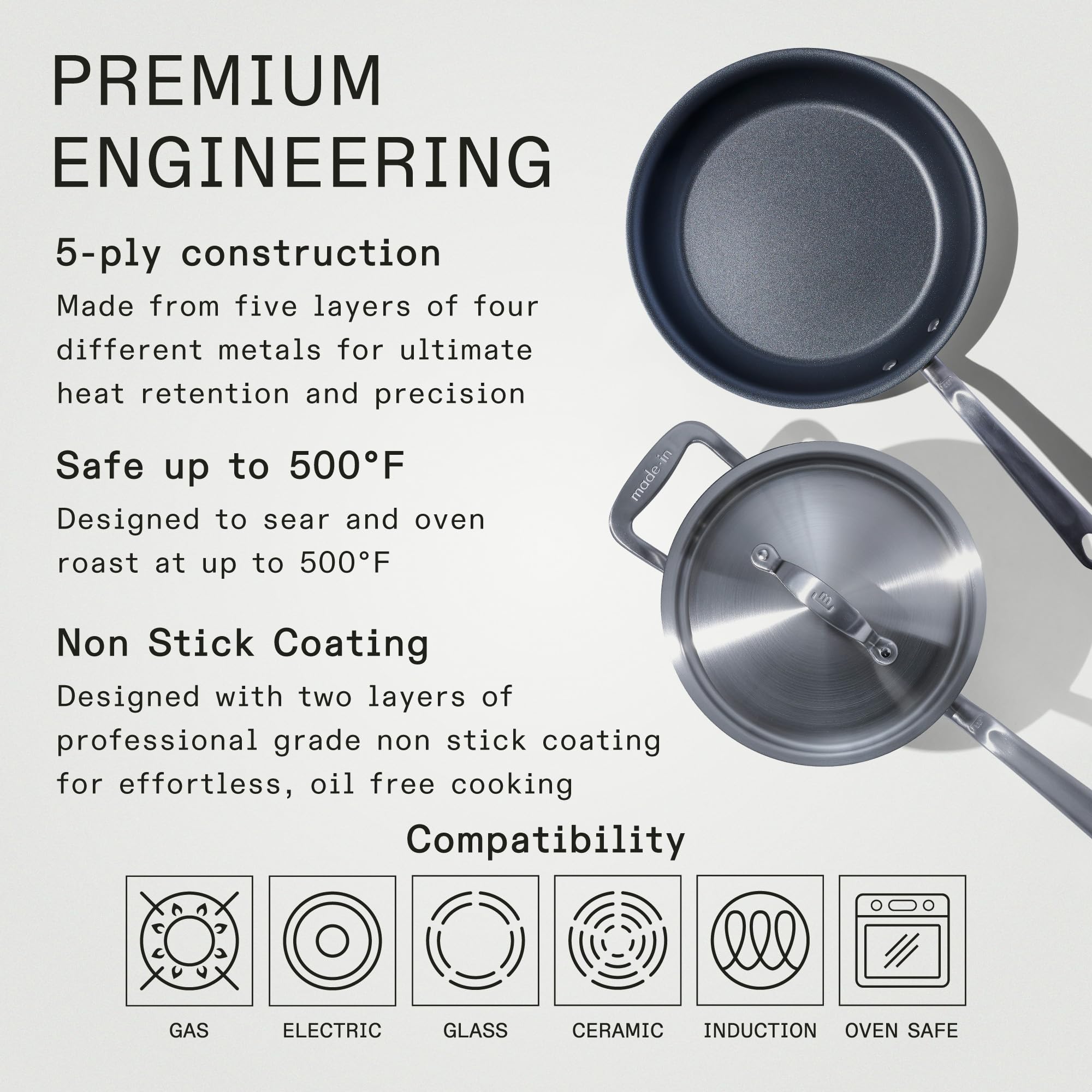 made-in-3-piece-procoat-non-stick-pan-set-graphite-5-ply-stainless-clad-frying-p image 3