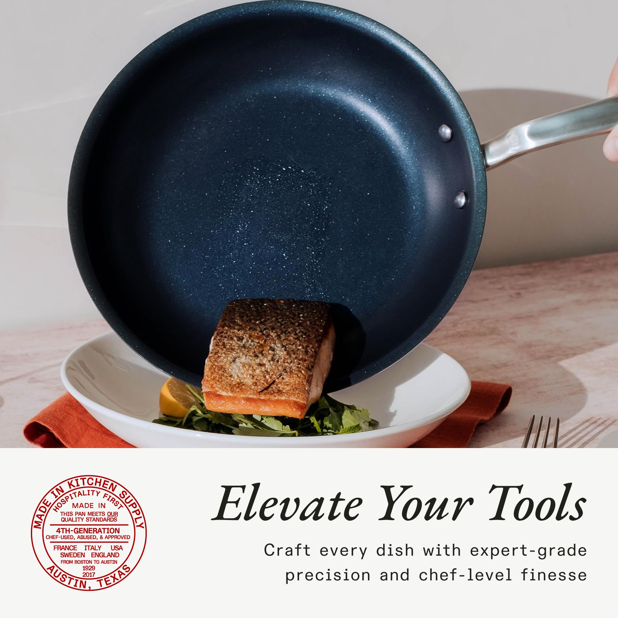 made-in-10-non-stick-frying-pan-harbour-blue-5-ply-stainless-clad-procoat-nonsti image 4