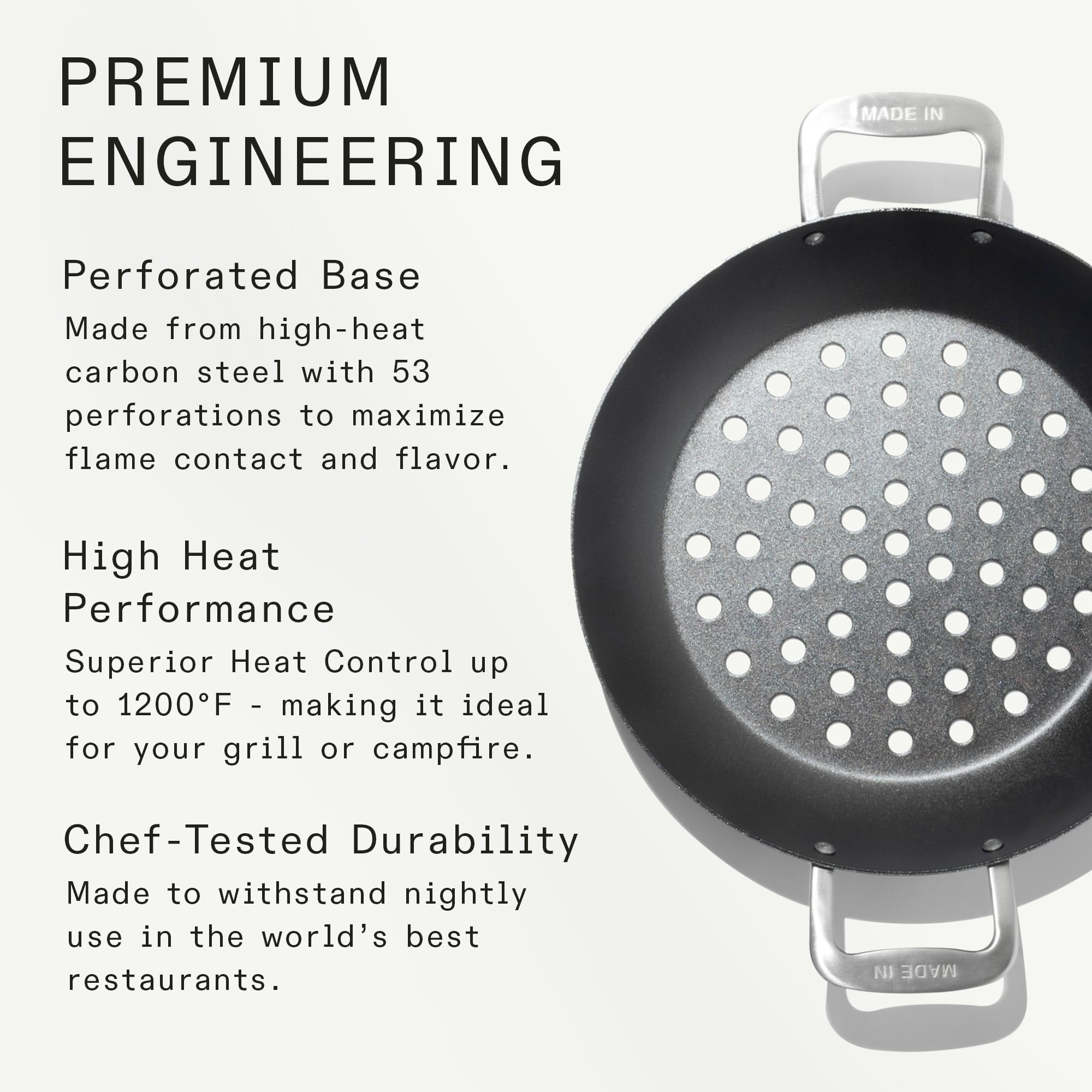 made-in-12-seasoned-carbon-steel-grill-basket-53-perforations-naturally-non-stic image 2