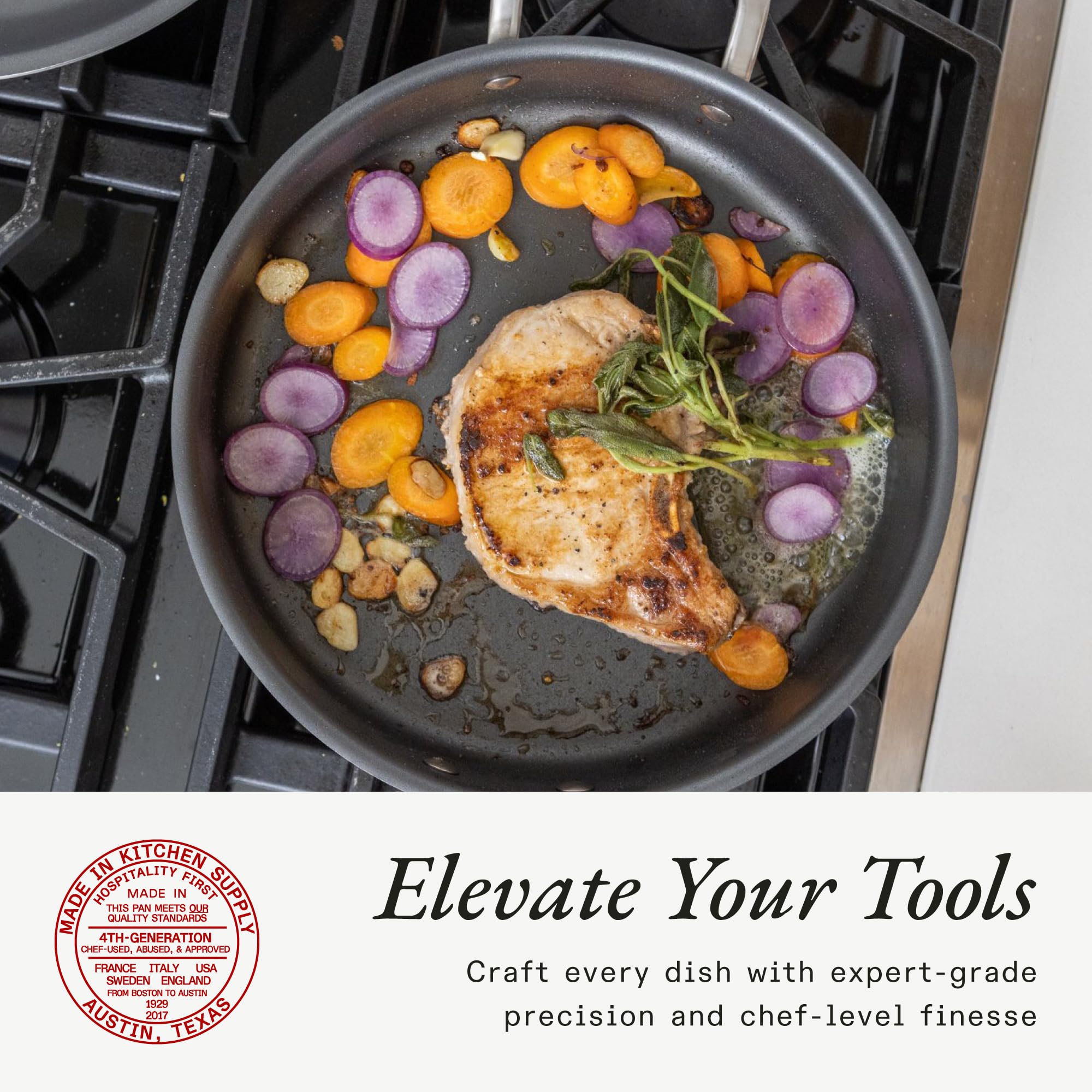made-in-procoat-3-5-quart-non-stick-saute-pan-with-lid-5-ply-stainless-clad-indu image 4